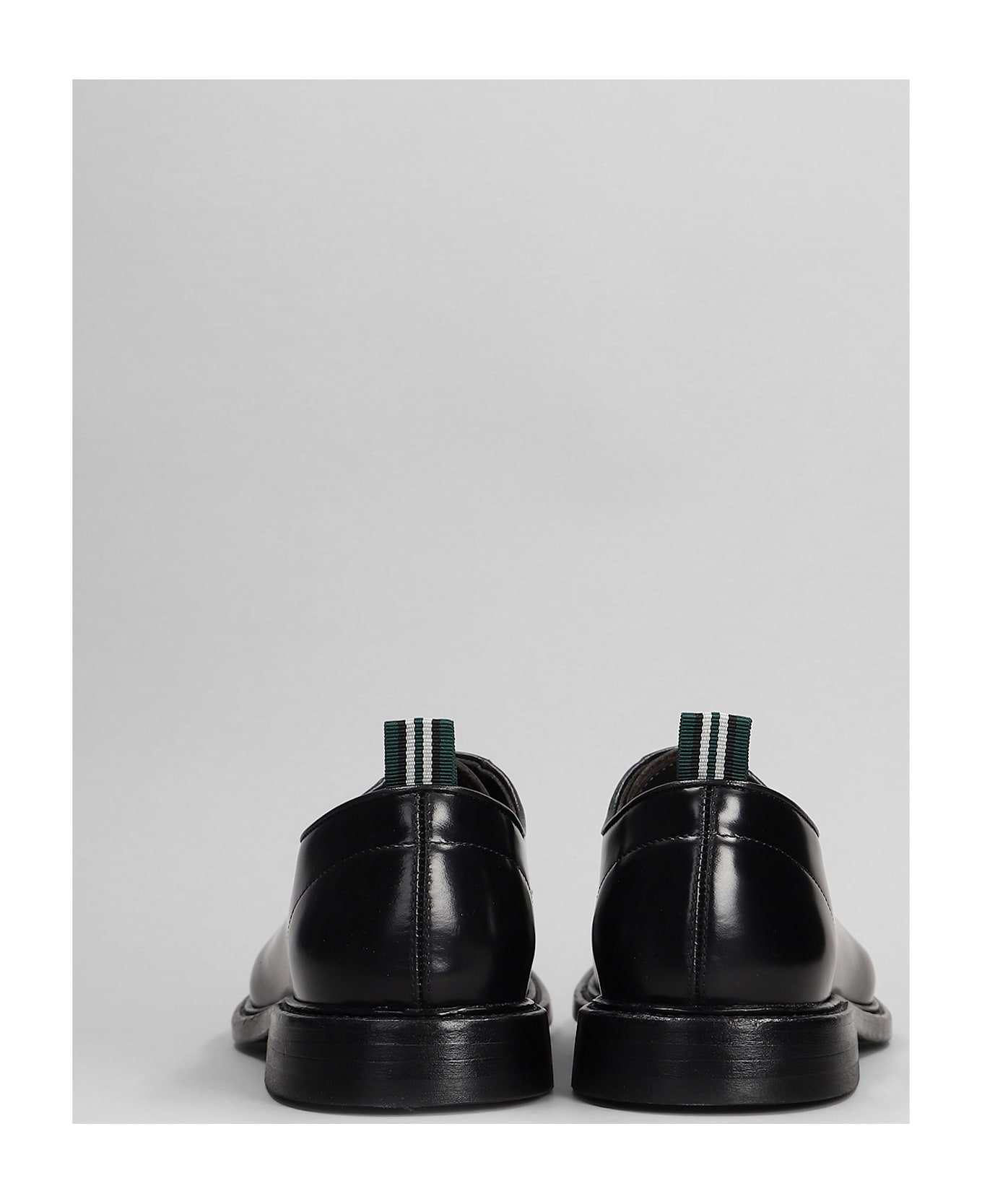 Green George Lace Up Shoes In Black Leather - black