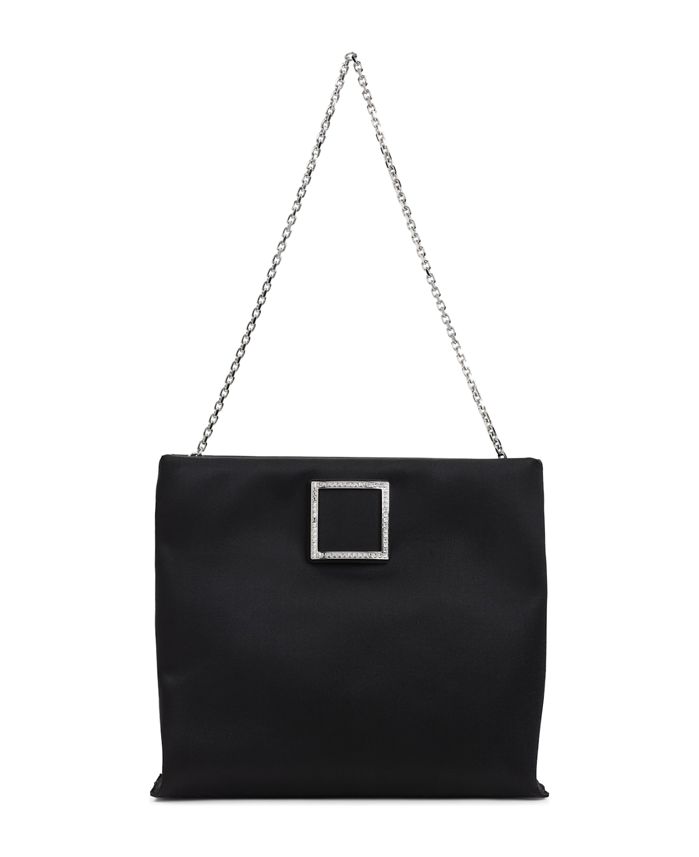 Roger Vivier Trompette Strass Soft Clutch - Nero