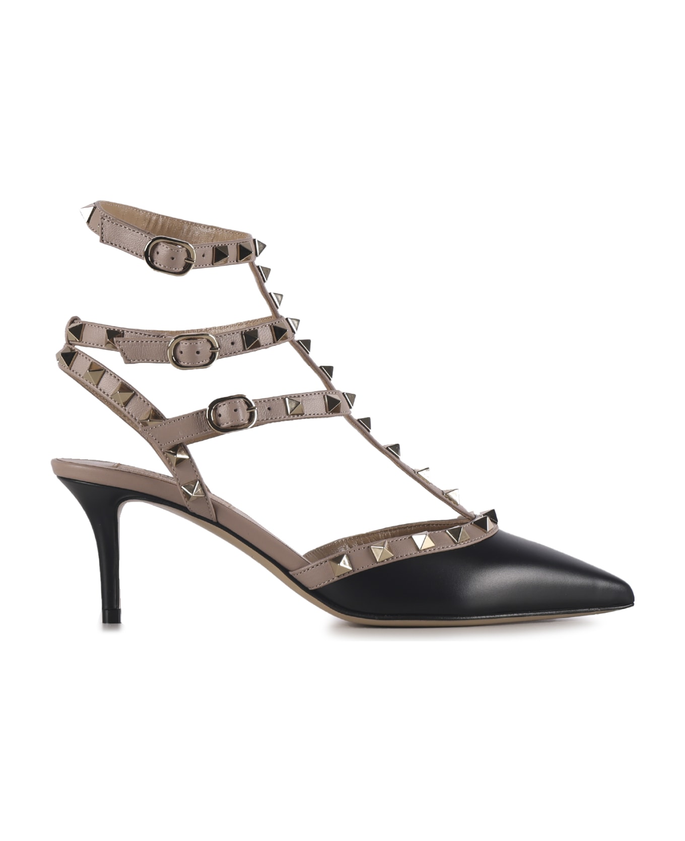 Valentino Garavani Smooth Leather Rockstud Slingback - Black