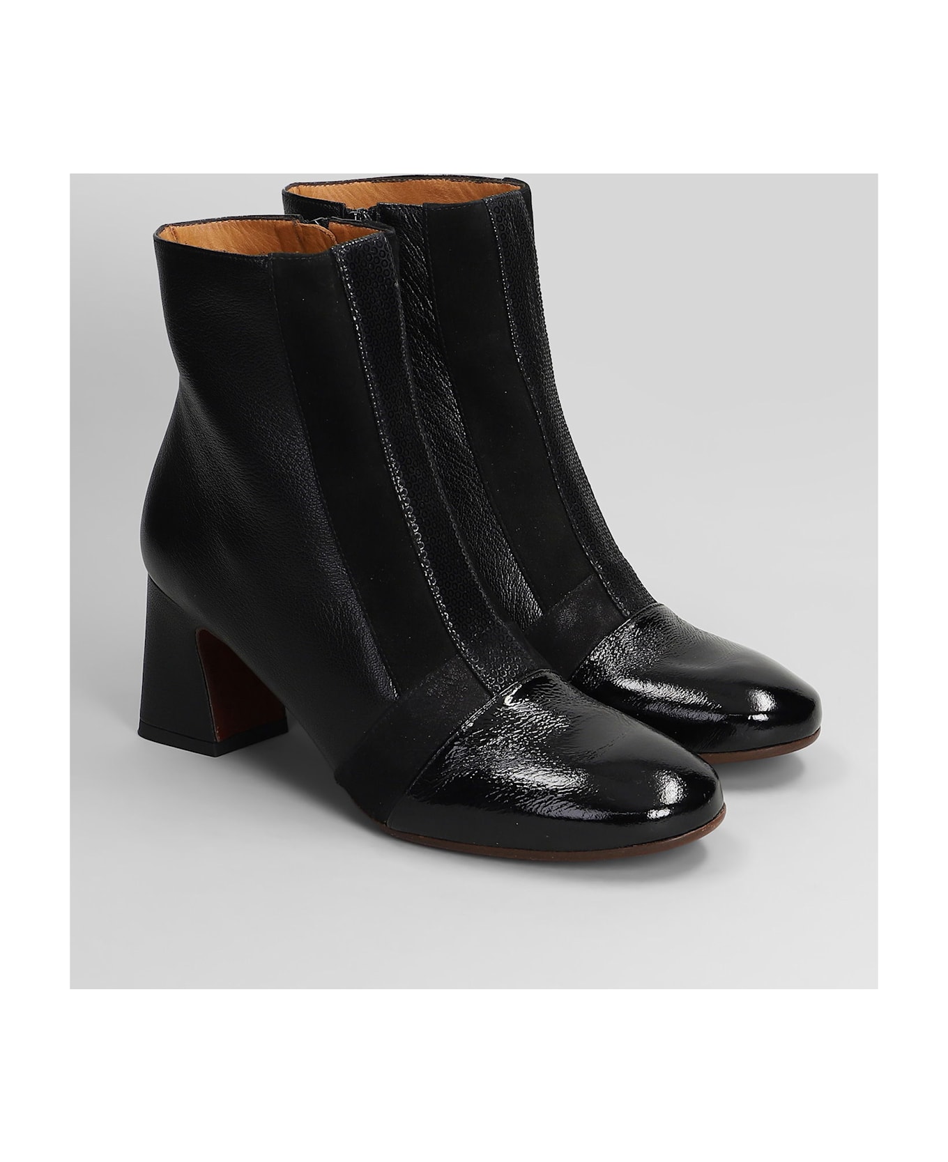 Chie Mihara Fitas High Heels Ankle Boots In Black Leather - black