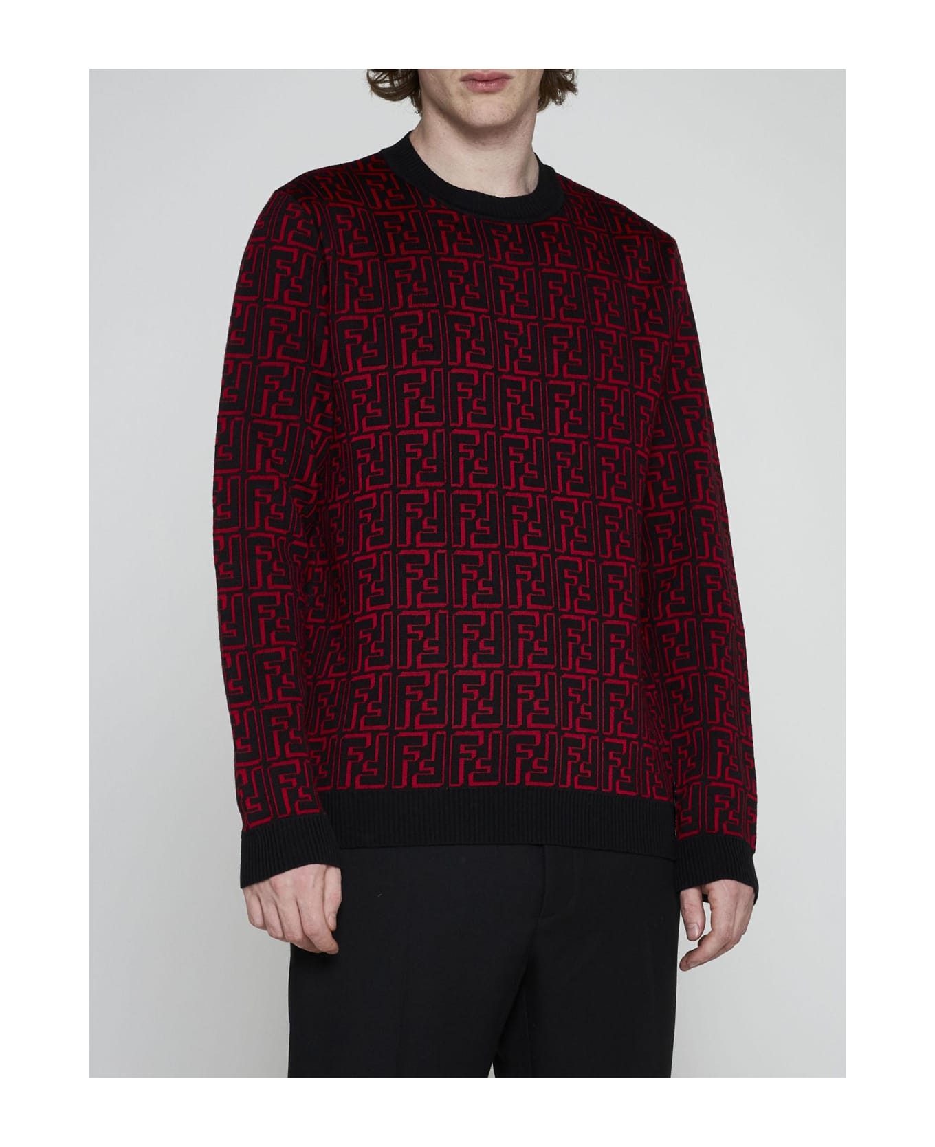 Fendi Ff Viscose-blend Sweater - RED