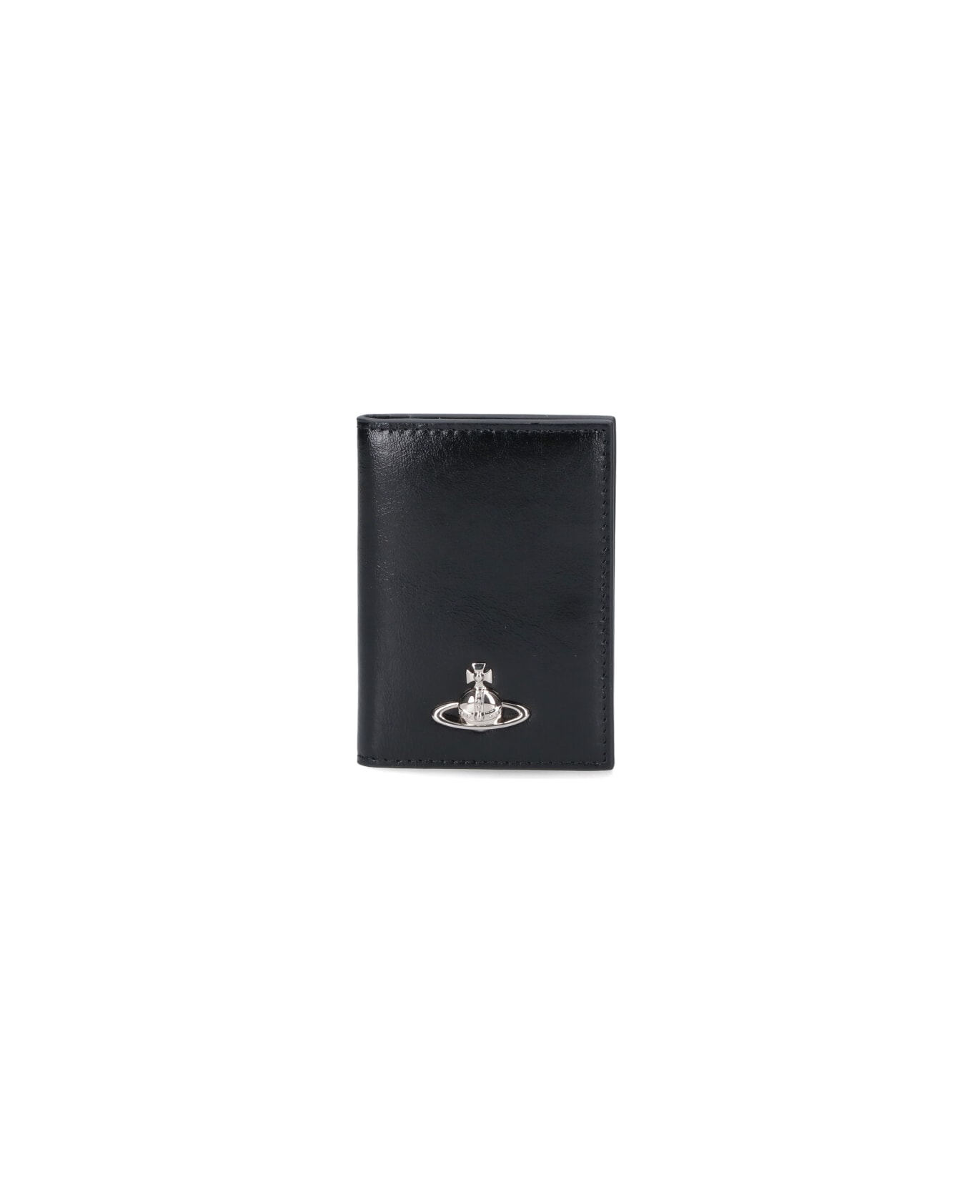 Vivienne Westwood Bi-fold Logo Card Holder - Black  