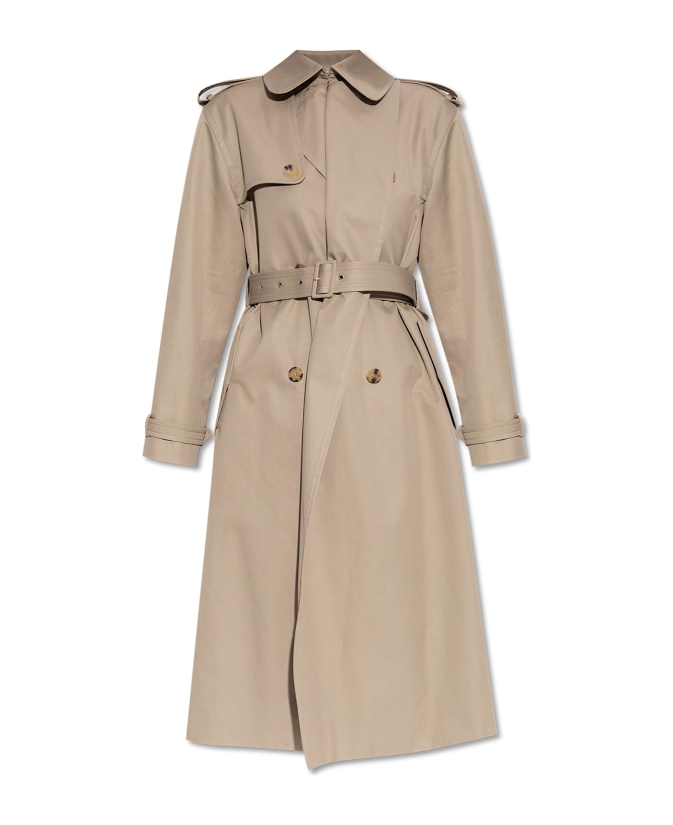 Alexander McQueen Cotton Trench Coat With Belt - Beige