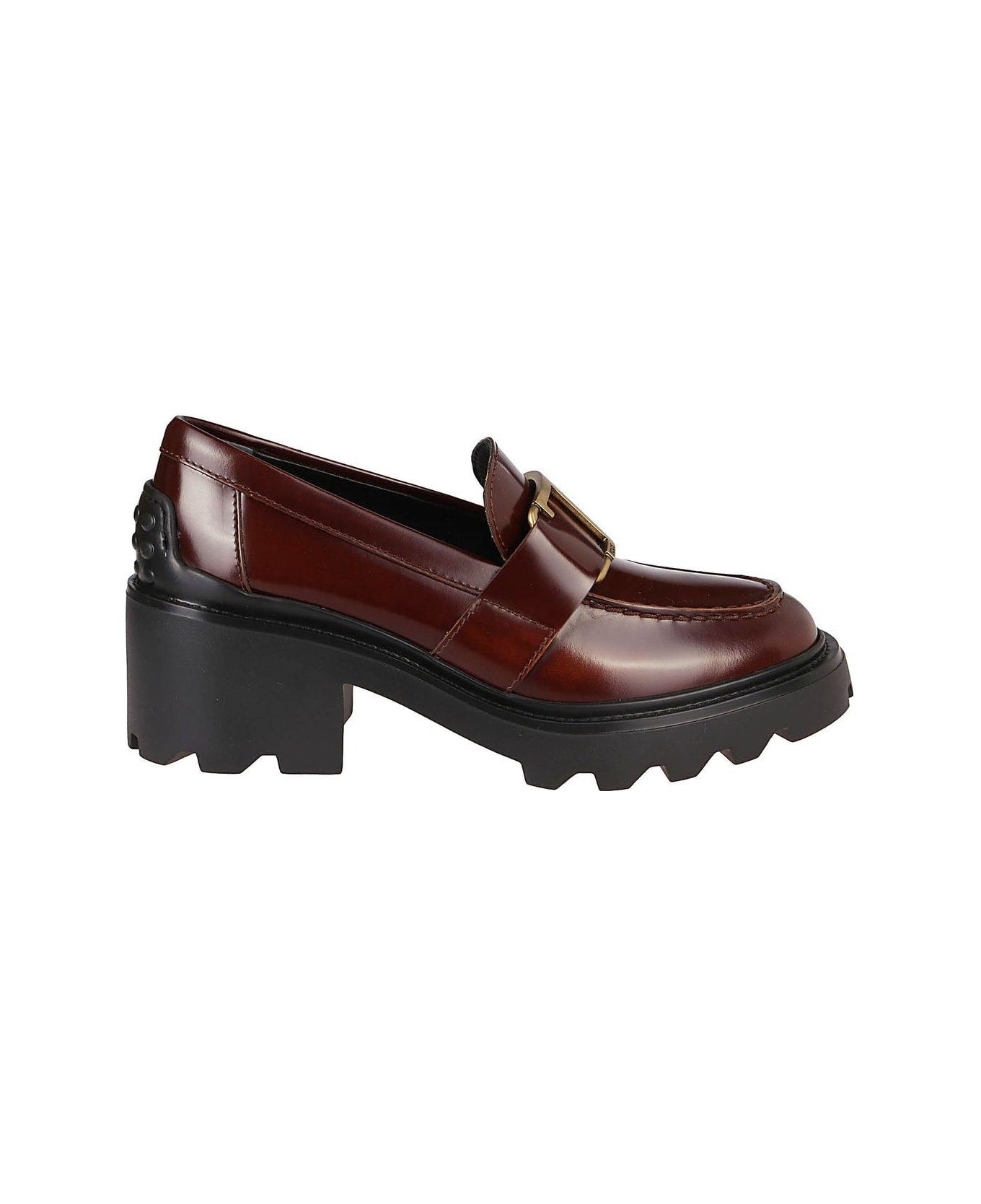 Tod's Block Heel Buckled Loafers - Cuoio ハイヒール