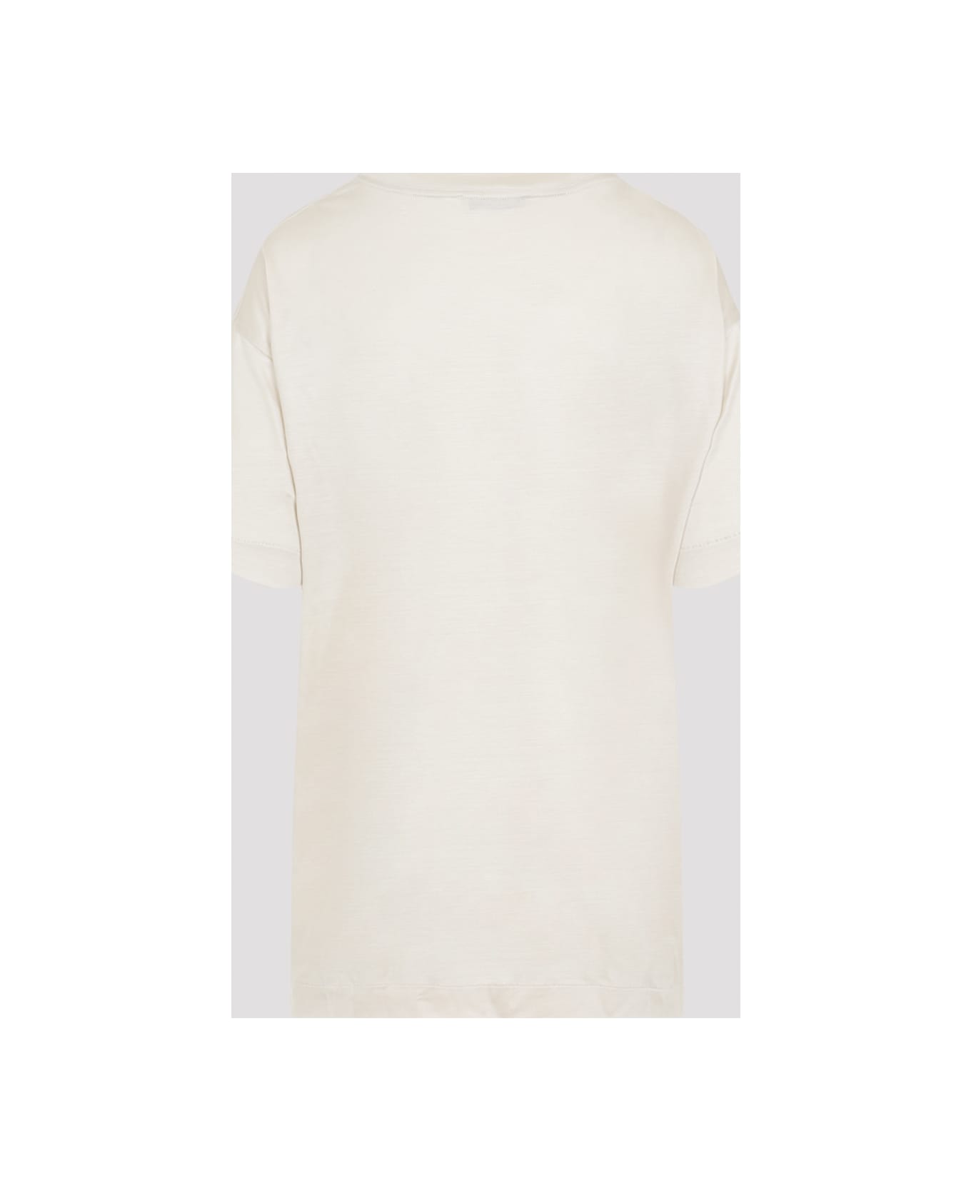 Lemaire T-shirt In Beige Silk - Light Cream