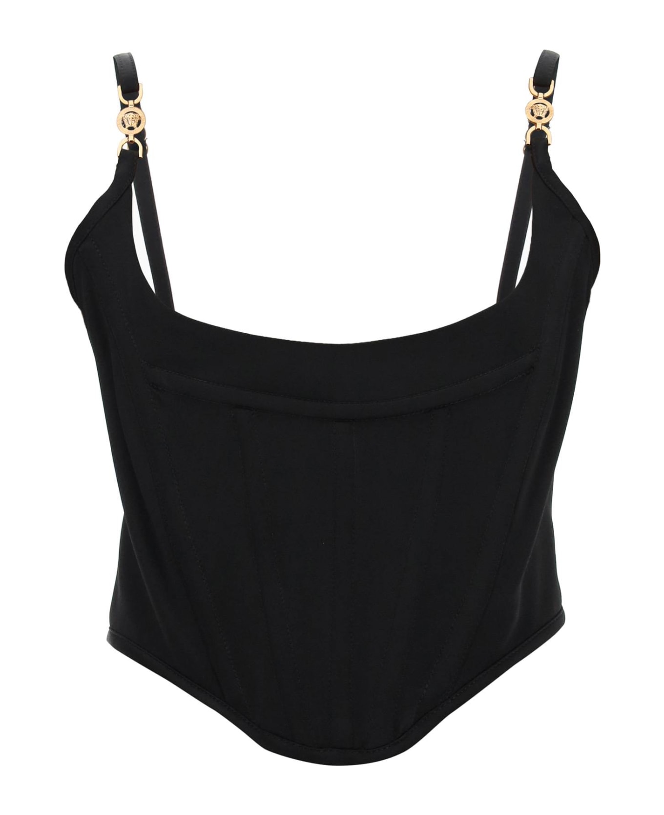Versace Medusa '95 Satin Corset Top - BLACK (Black)