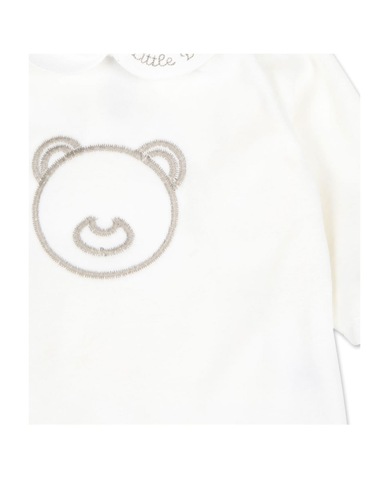 Little Bear White Chenille Babygrow For Baby Boy With Mum Writing - White