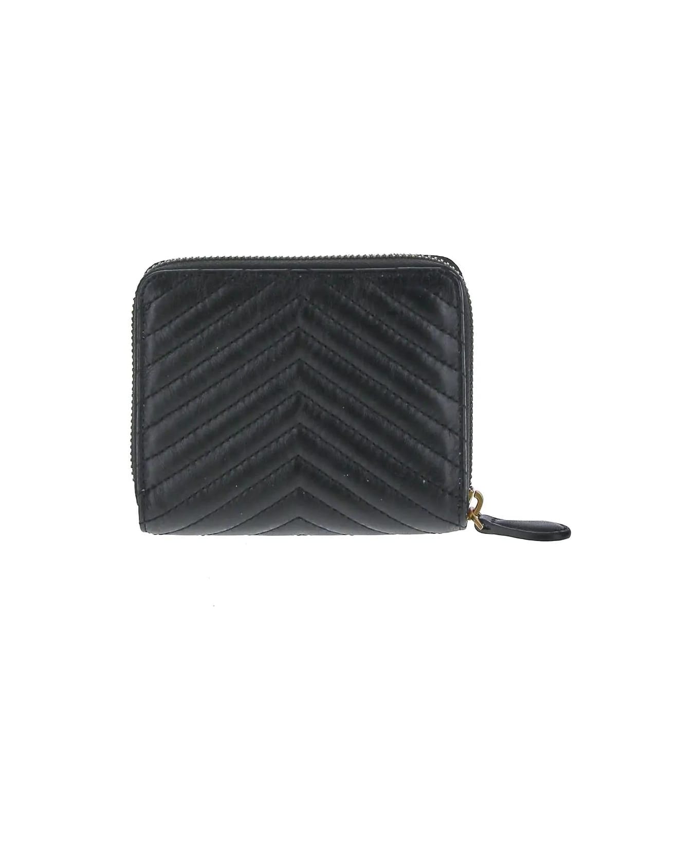 Pinko Taylor Leather Zip Around Wallet - Black