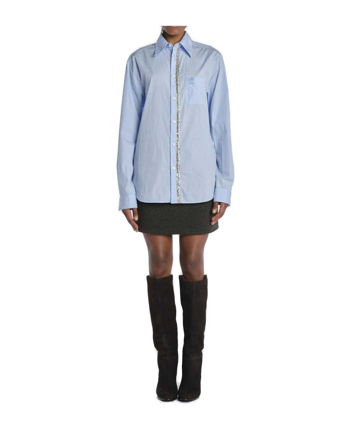 N.21 Embellished Shirt - Azzurro