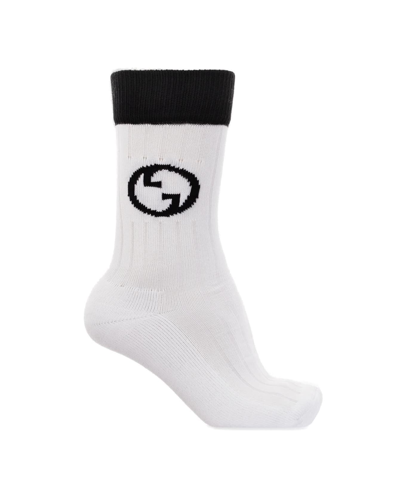 Gucci Interlocking G Logo Embroidered Socks