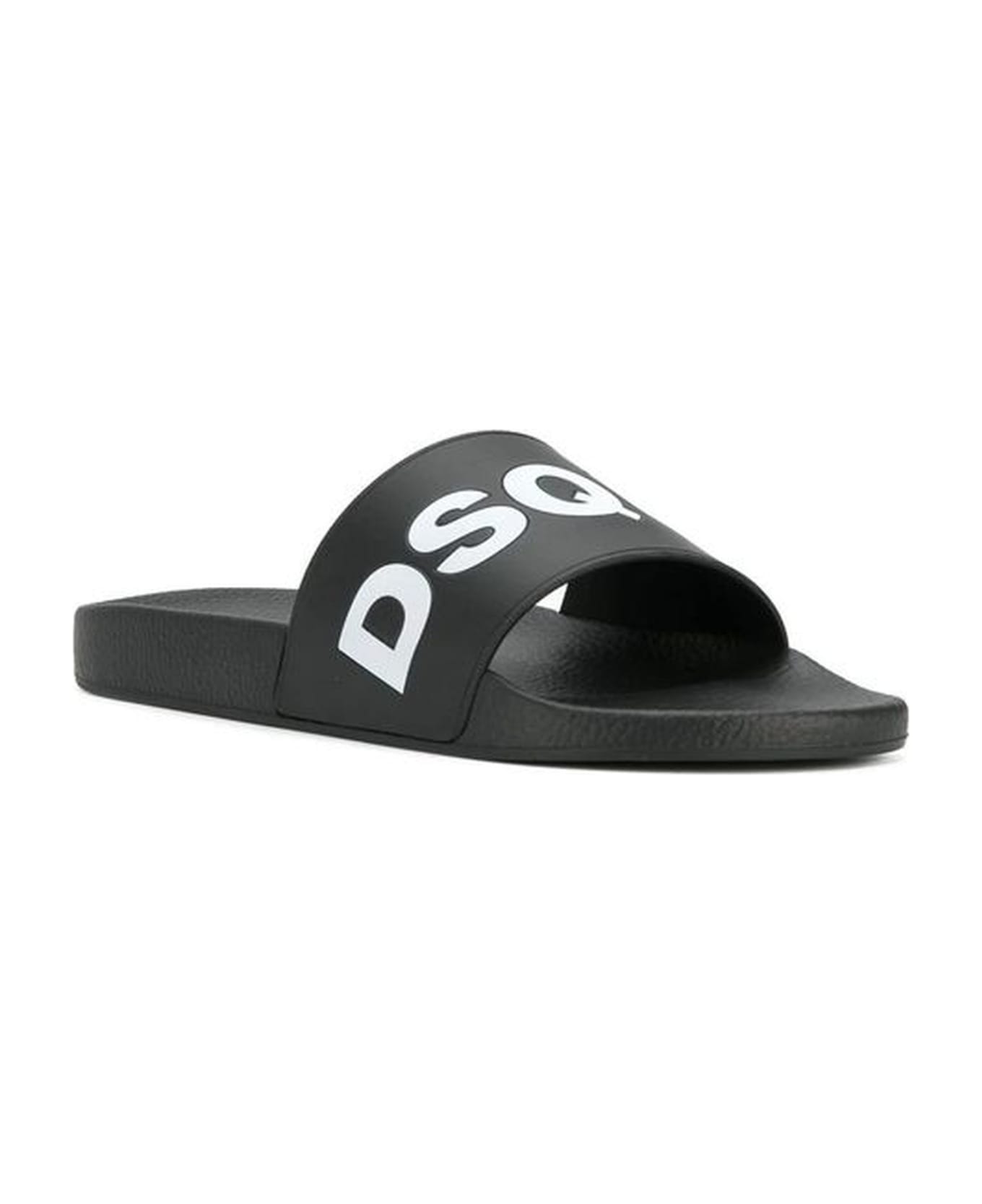 Dsquared2 Black Rubber Slides | italist