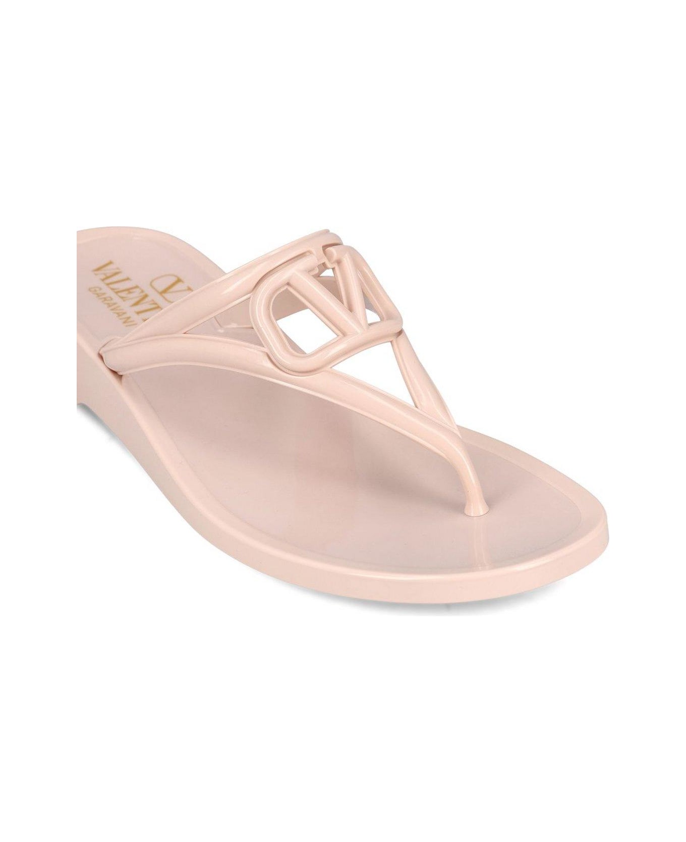 Valentino Garavani Vlogo Signature Thong Strap Flip Flops - Pink