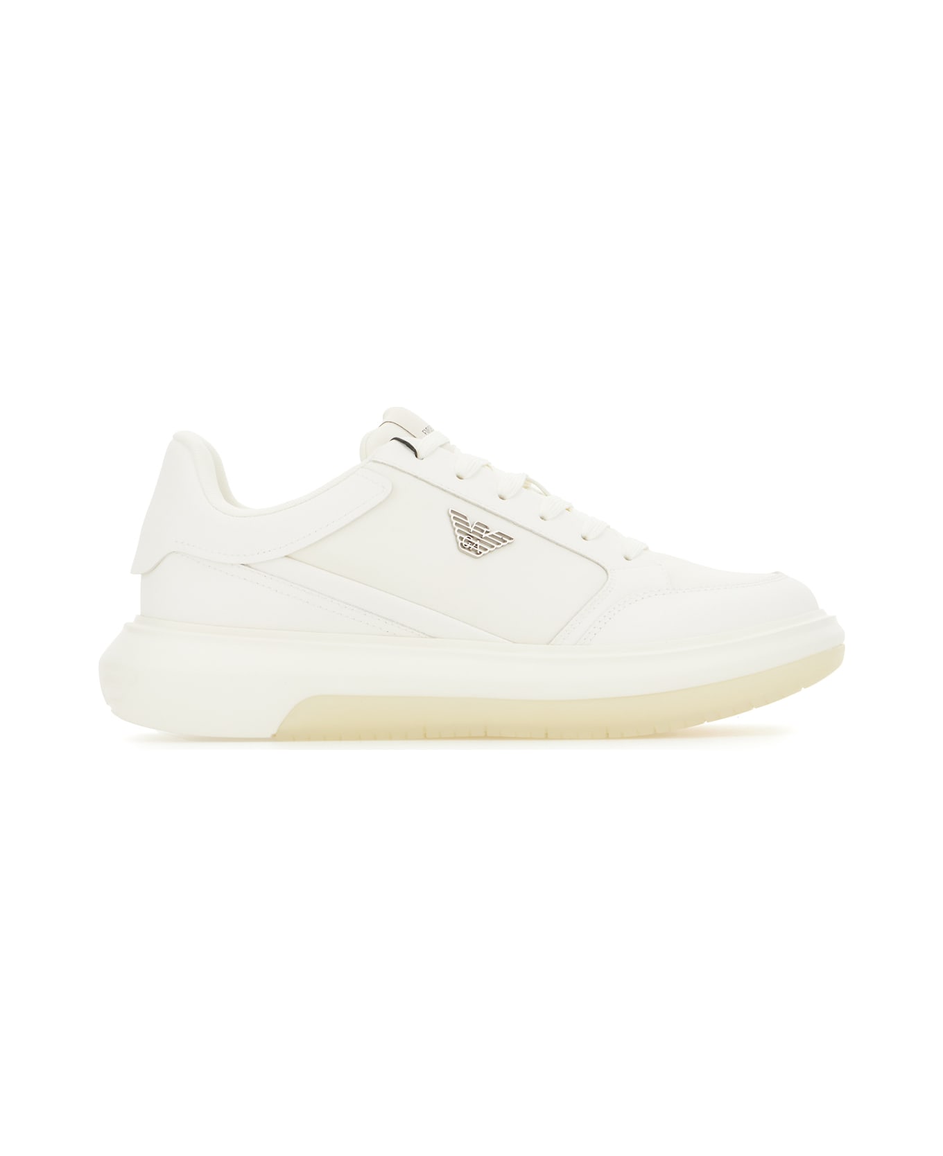 Emporio Armani White Nylon Sneakers - OFFWHITE