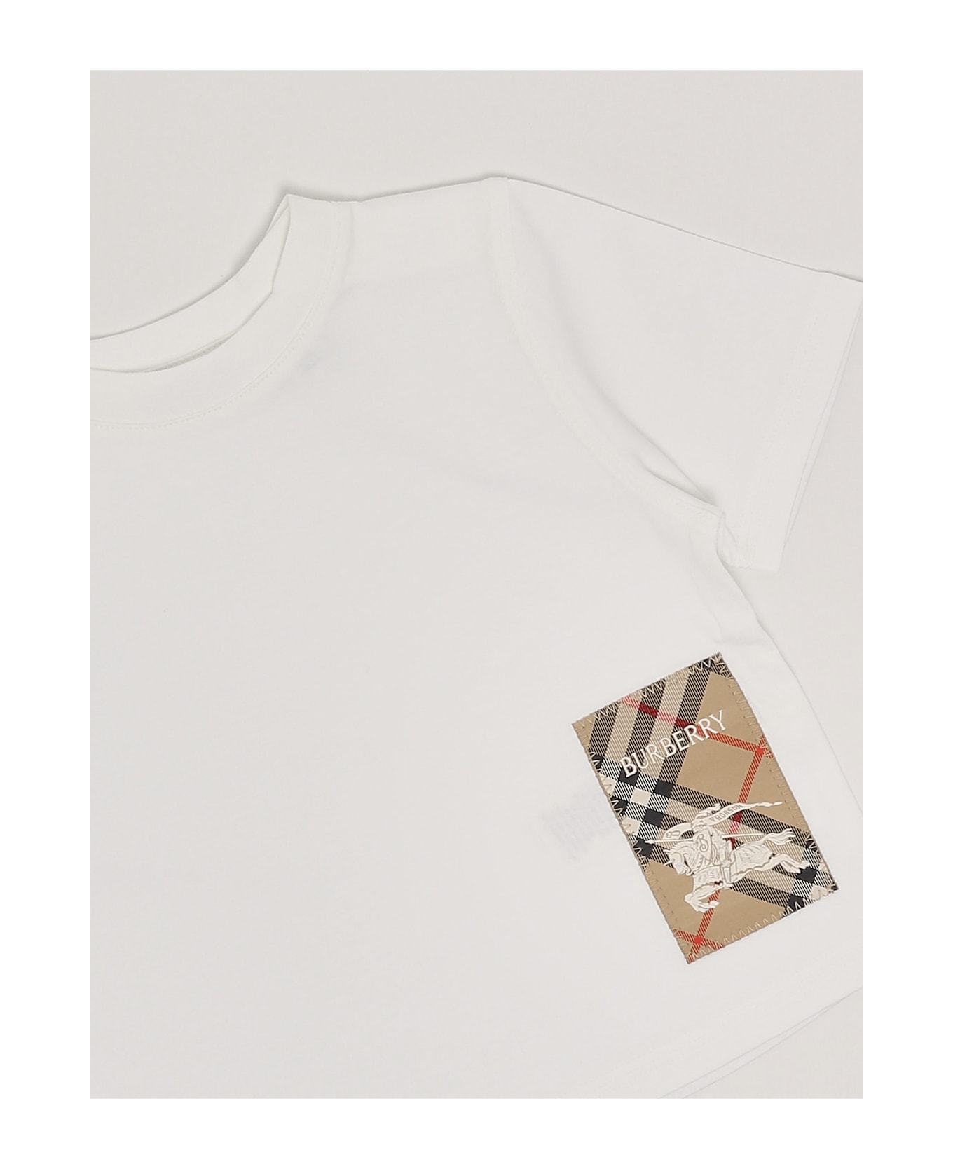 Burberry Cedar T-shirt Check T-shirt - BIANCO