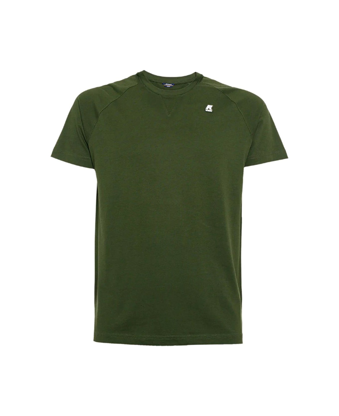 K-Way Logo Patch Crewneck T-shirt T-Shirt - GREEN CYPRESS
