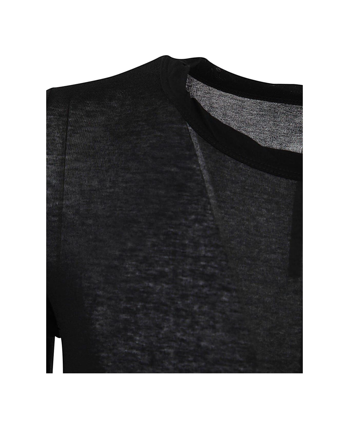 Rick Owens Long Sleeved Crewneck T-shirt - Black