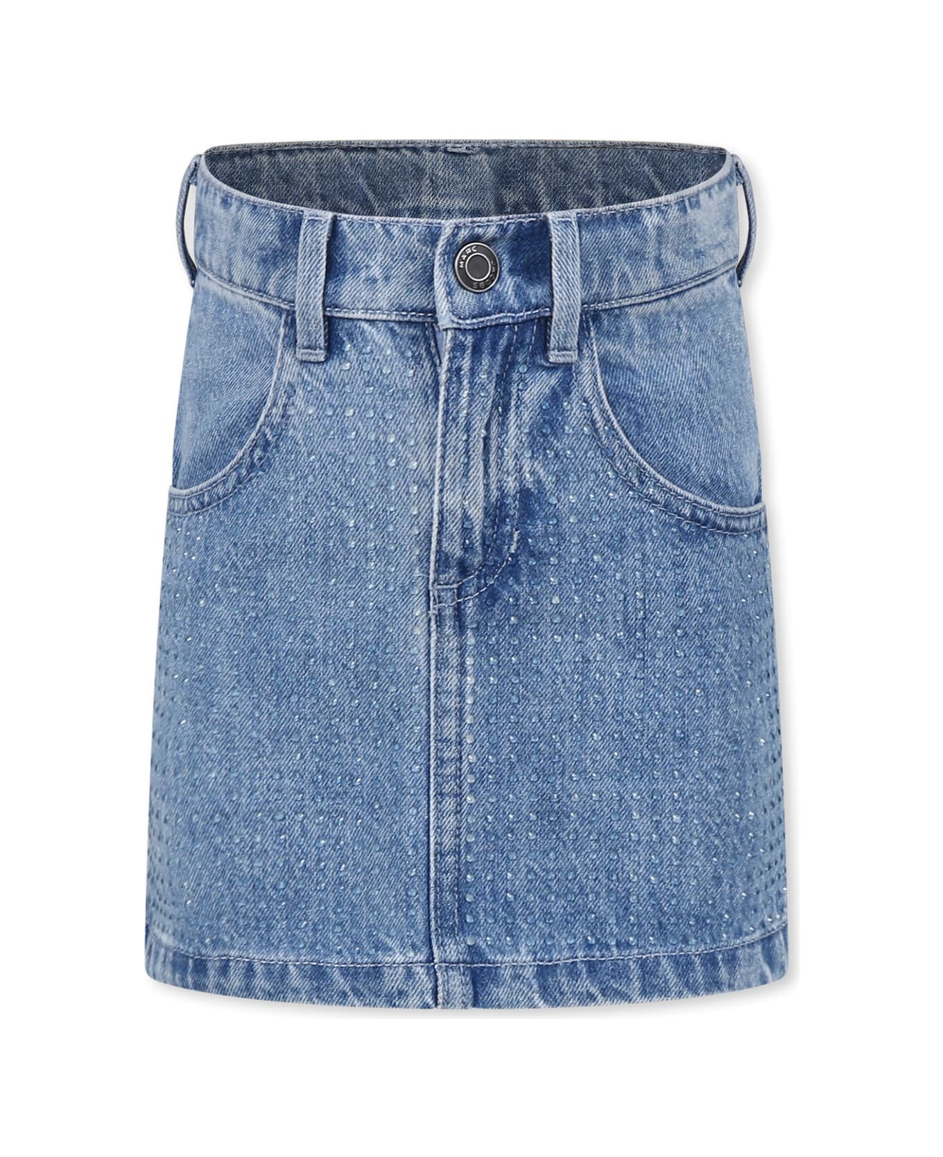 Marc Jacobs Denim Skirt For Girl With Rhinestones - Denim