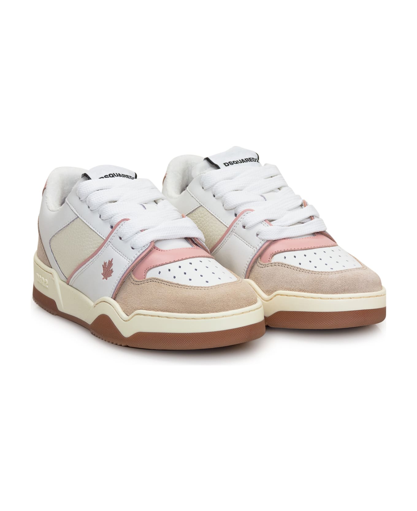 Dsquared2 Spiker Leather Low-top Sneakers - White