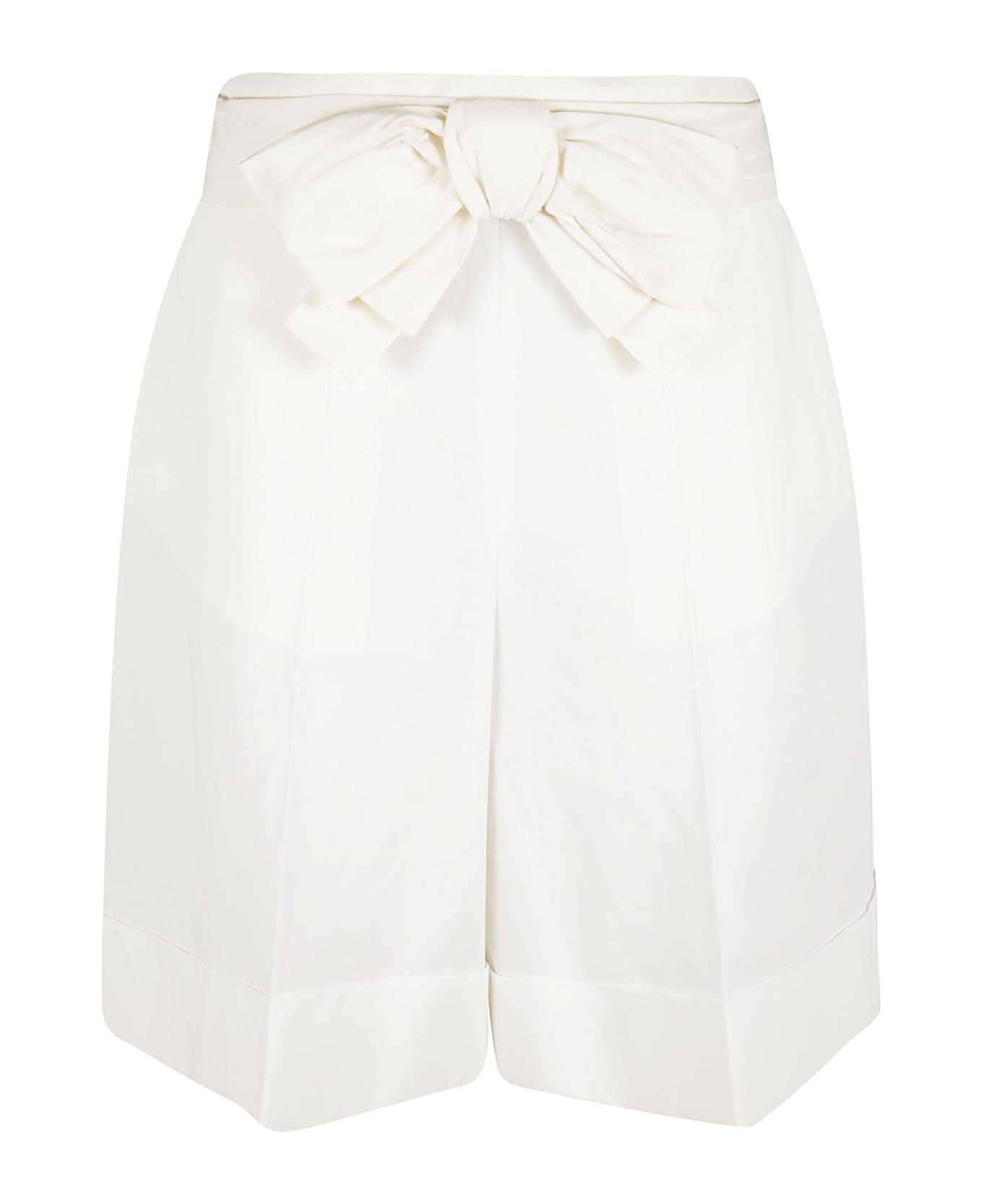 Valentino Garavani Cotton Blend Bermuda Shorts - Ivory