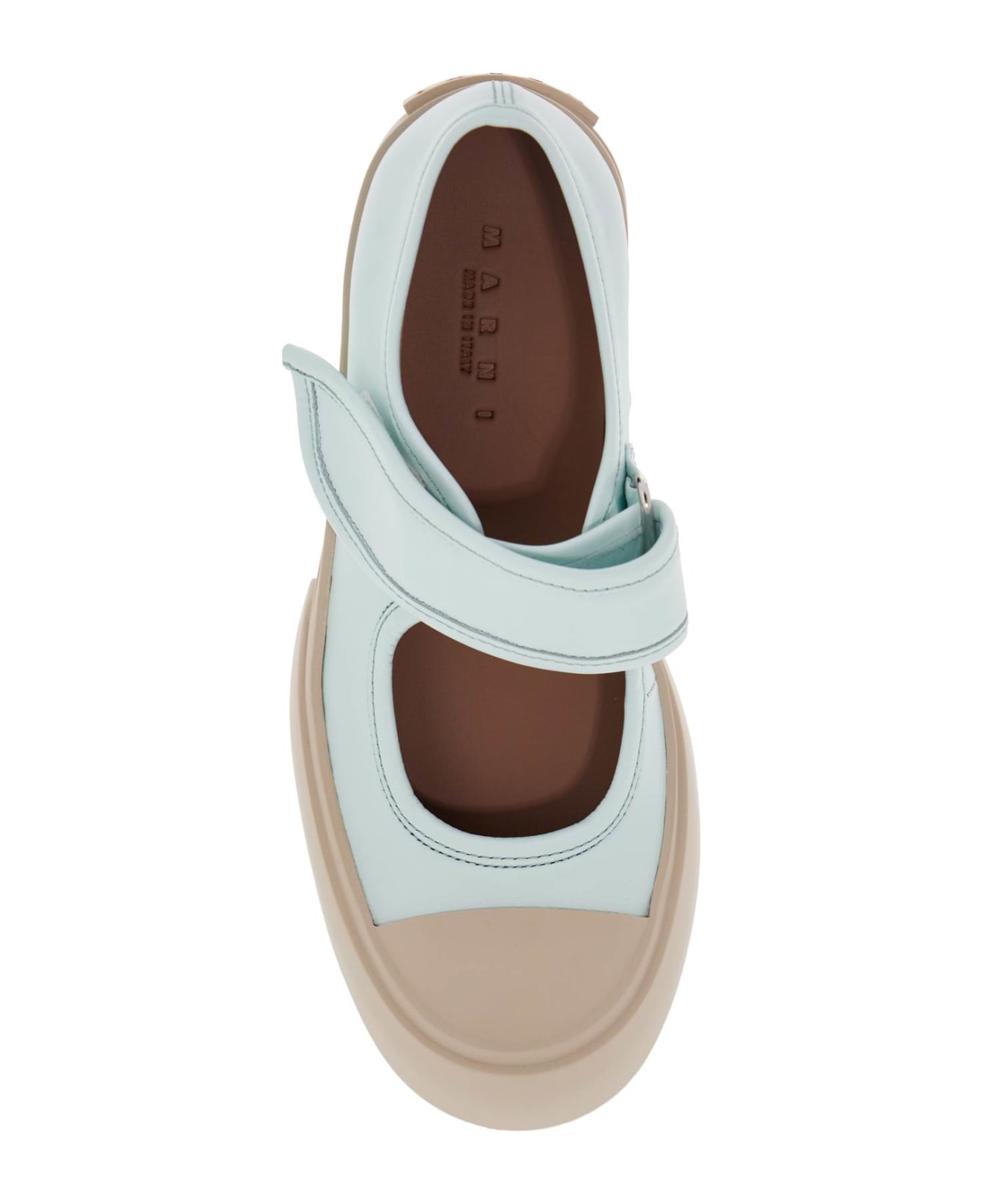 Marni Pablo Mary Jane Nappa Leather Sneakers - MINERAL ICE (Light blue)