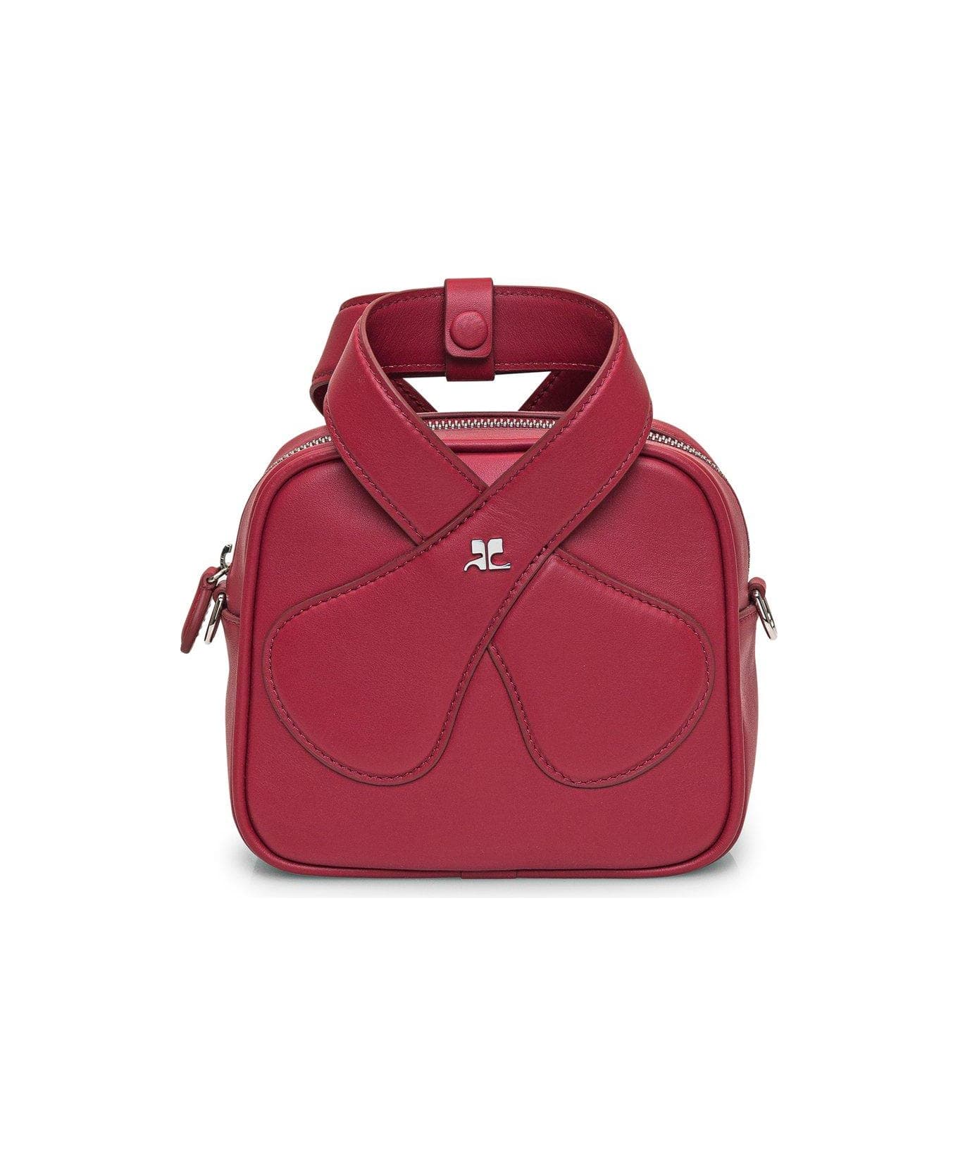 Courrèges Loop Logo Plaque Zip-up Mini Shoulder Bag - Red ショルダーバッグ