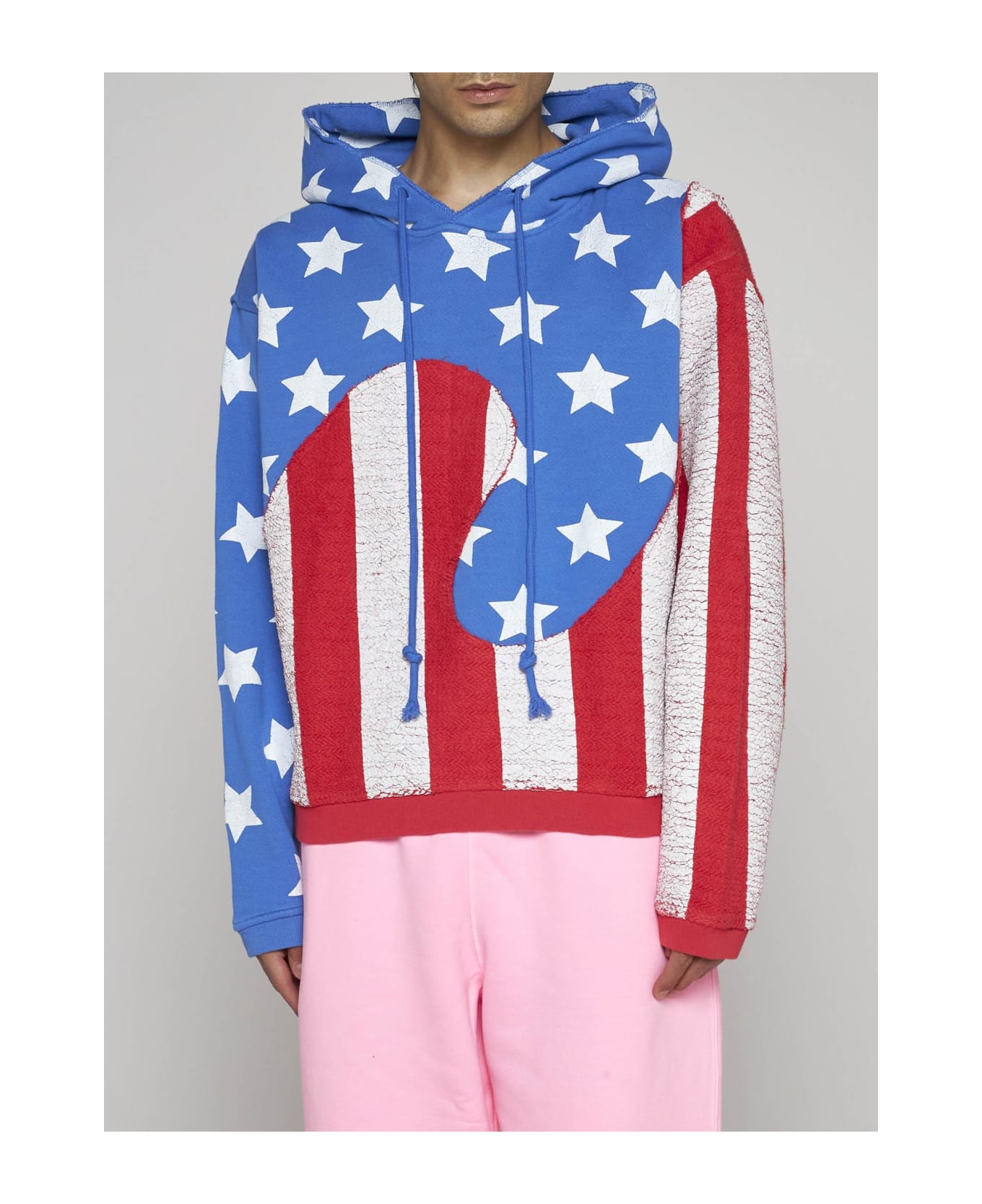 ERL Stars And Stripes Swirl Cotton Hoodie - Blue フリース