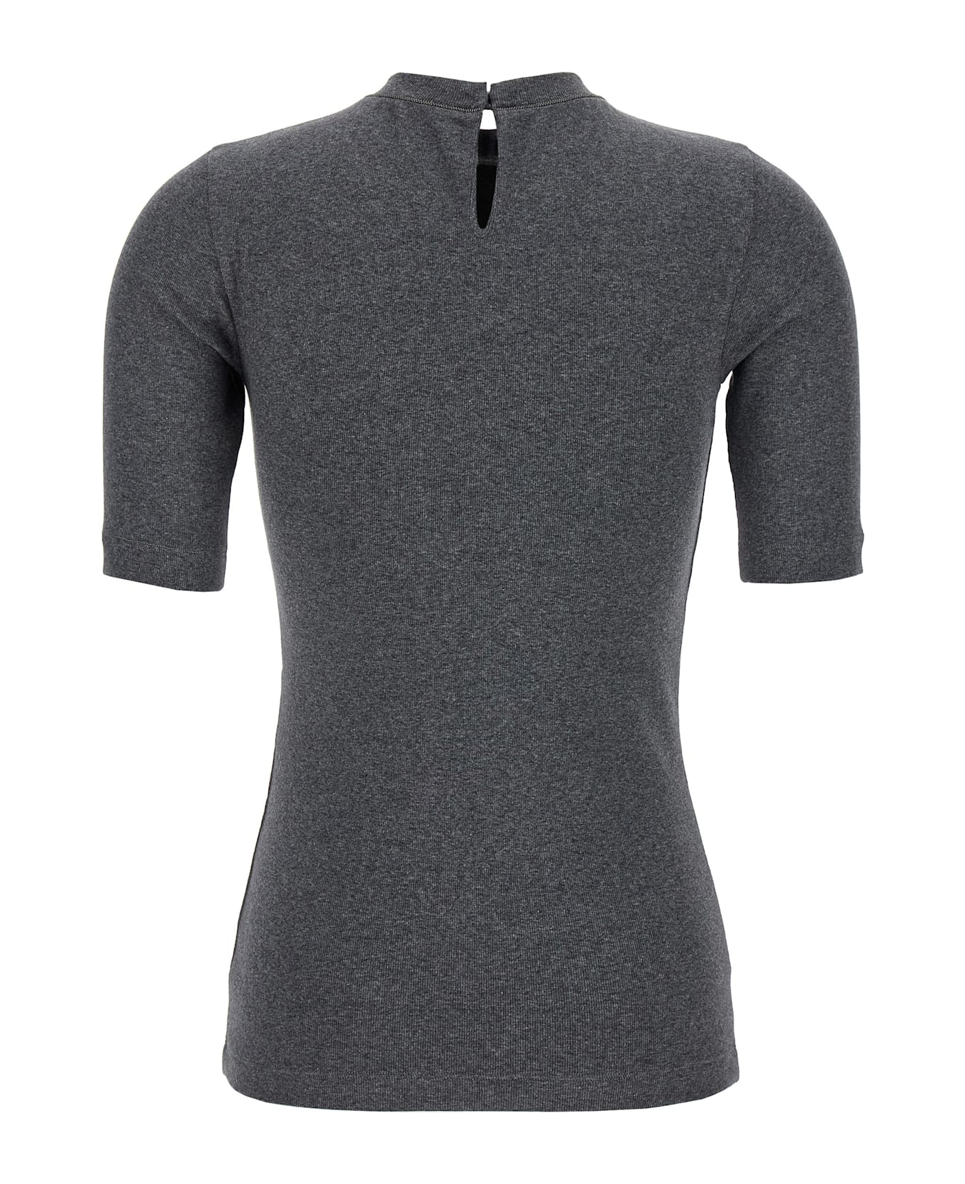 Brunello Cucinelli Monile Ribbed T-shirt - Gray