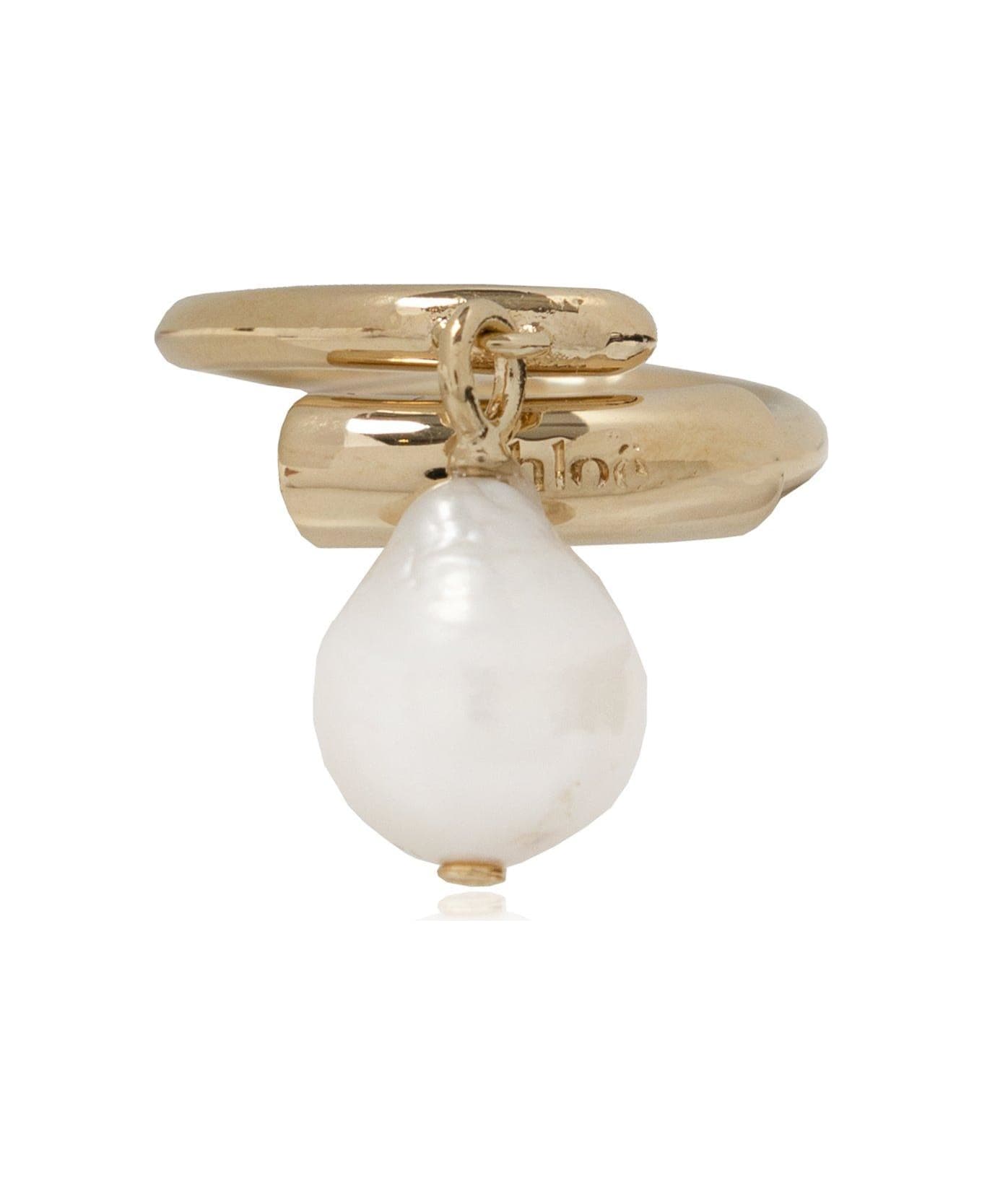 Chloé Darcey Pearl Embellished Ring - Oro