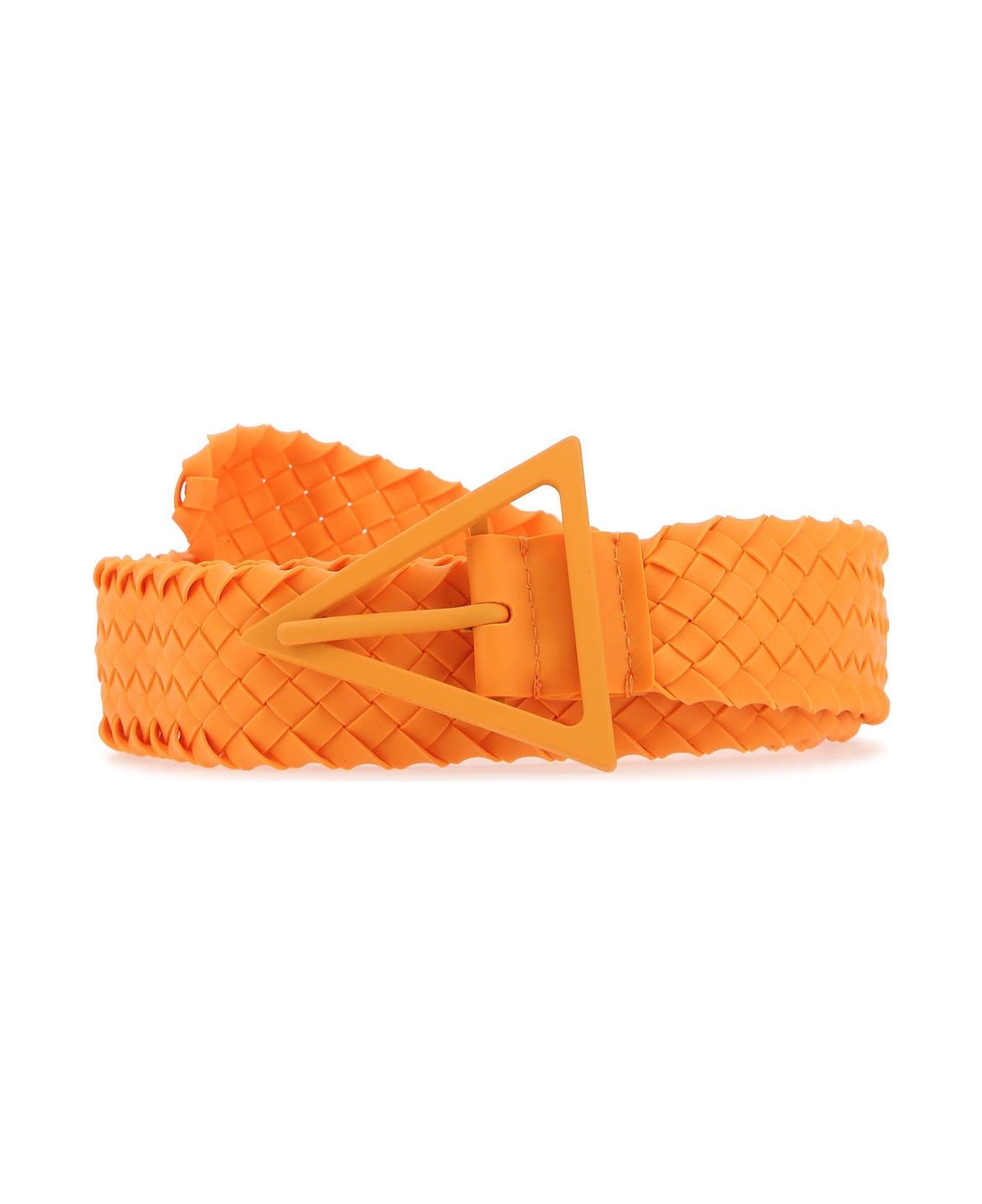 Bottega intrecciato Veneta Orange Rubber Belt