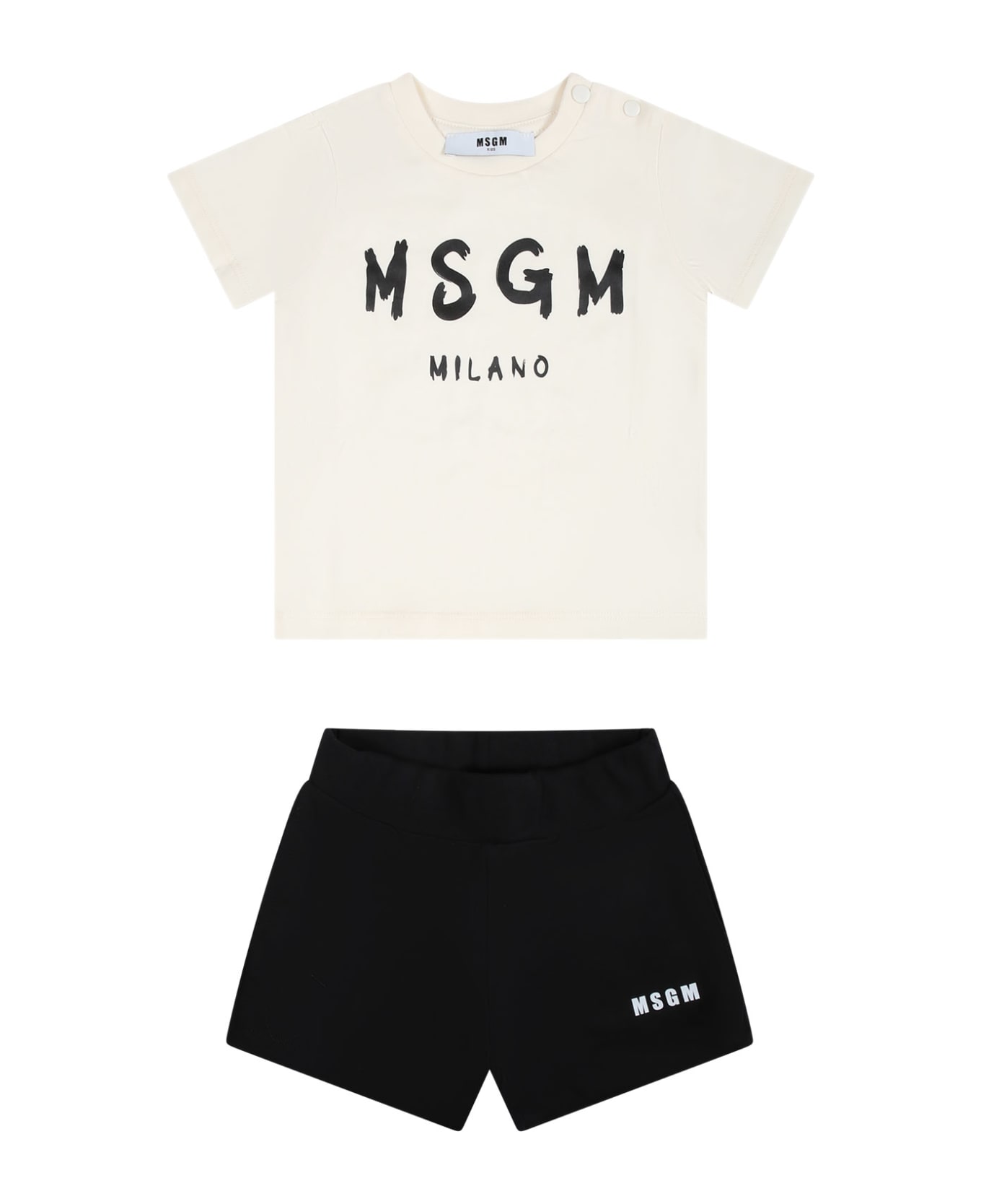 MSGM Multicolour Set For Baby Girl With shirt - Black