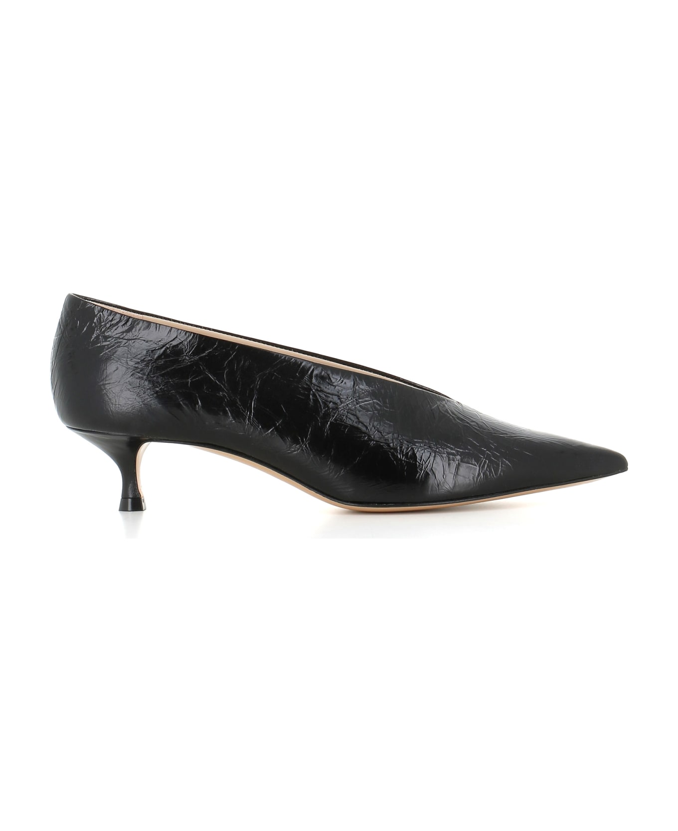 Le Monde Beryl Décollette Babouche Kitten Heel - Black