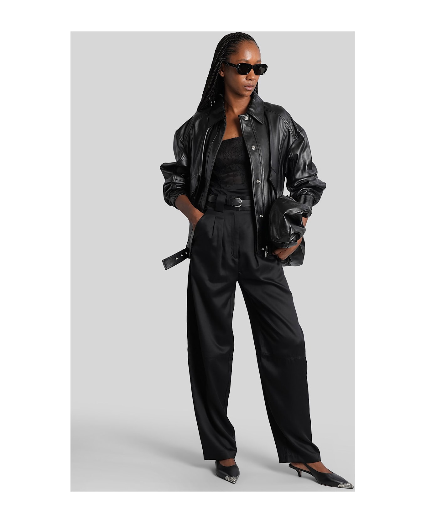 IRO Manka Biker Jacket In Black Leather - black