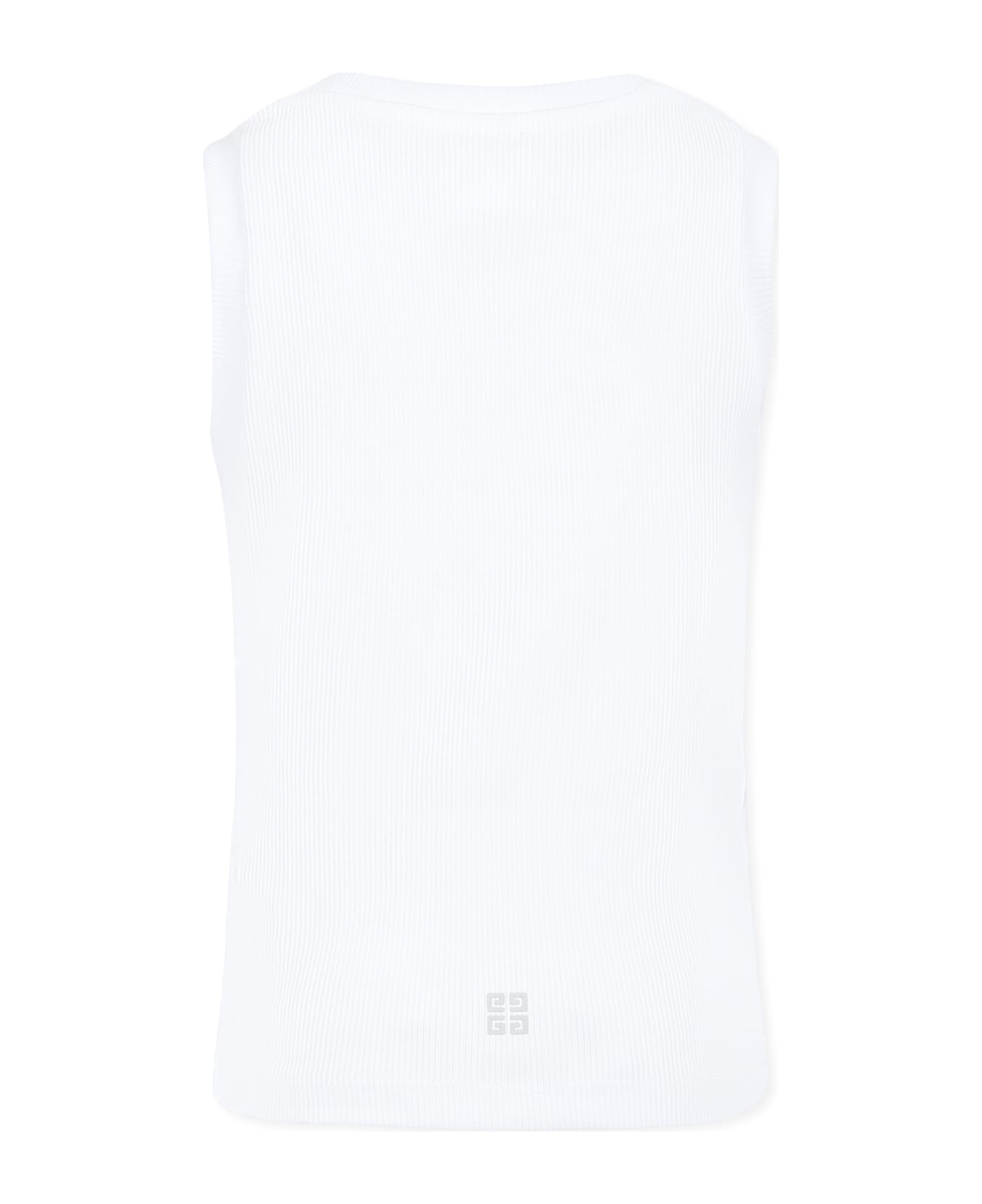 Givenchy White Tank Top For Boy With Logo - White