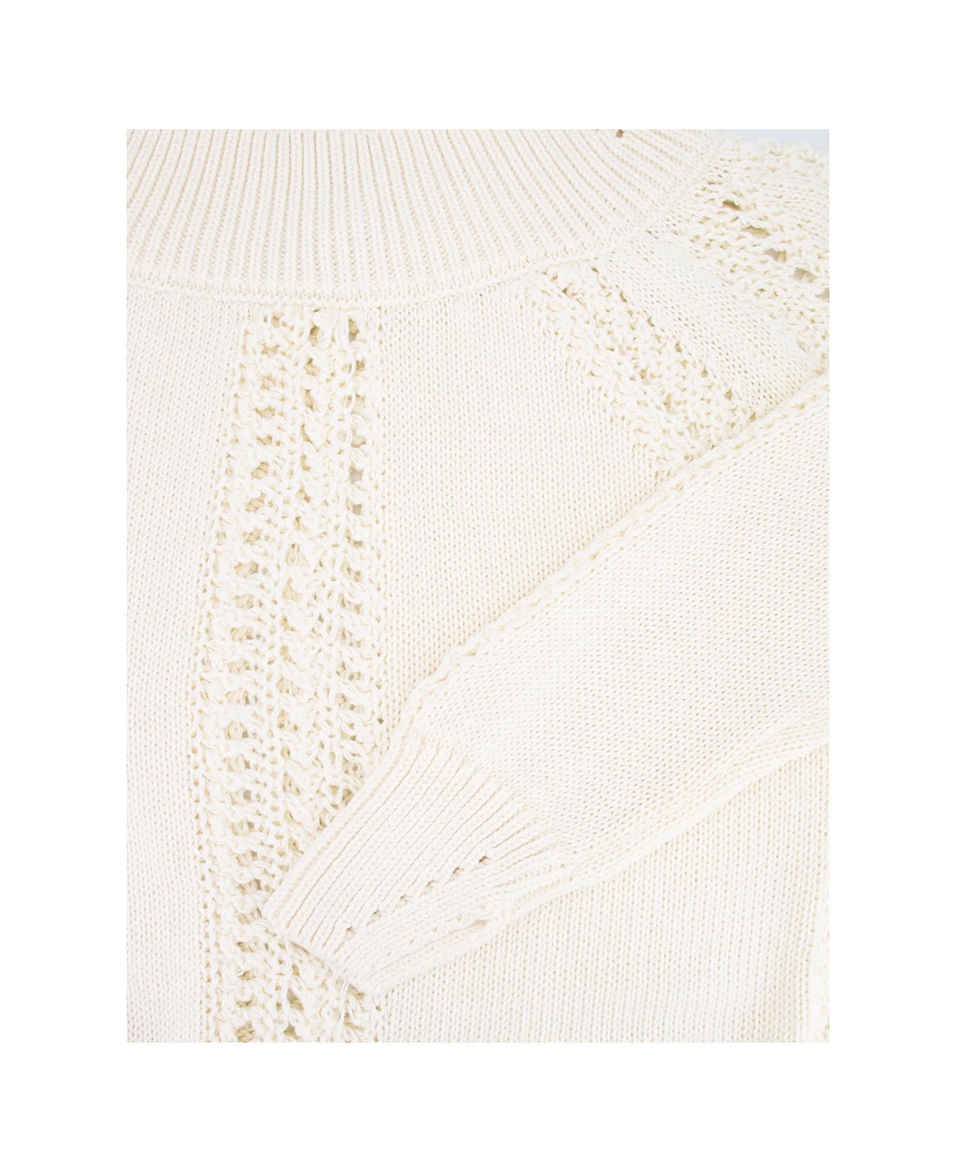 Ermanno Scervino Sweater - SNOW WHITE/OFF WHITE