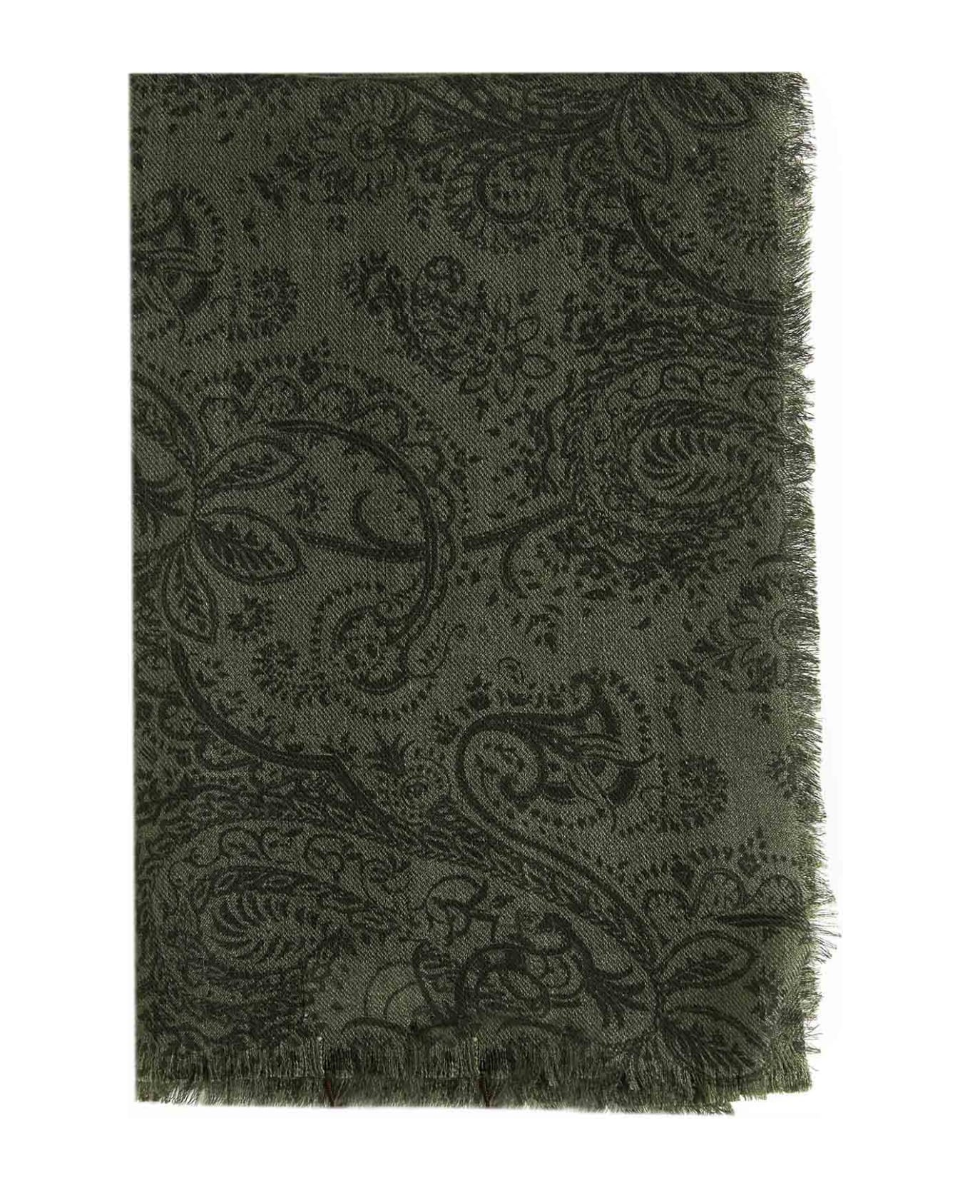 Etro Wool Blend Paisley Scarf Etro - Verde スカーフ