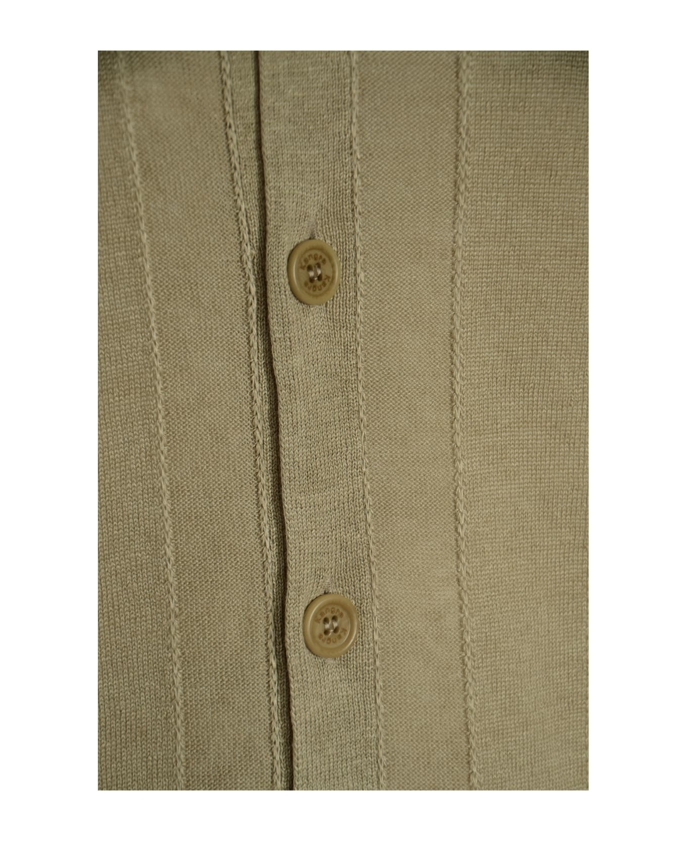 Kangra Stripe Stitched Buttoned Polo Shirt - Corda