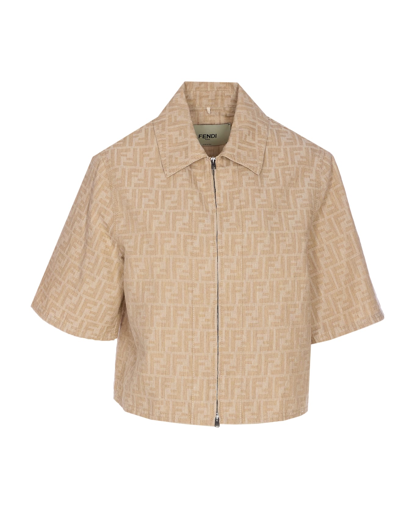 Fendi Ff Logo Denim Jacket - RAFFIA-25
