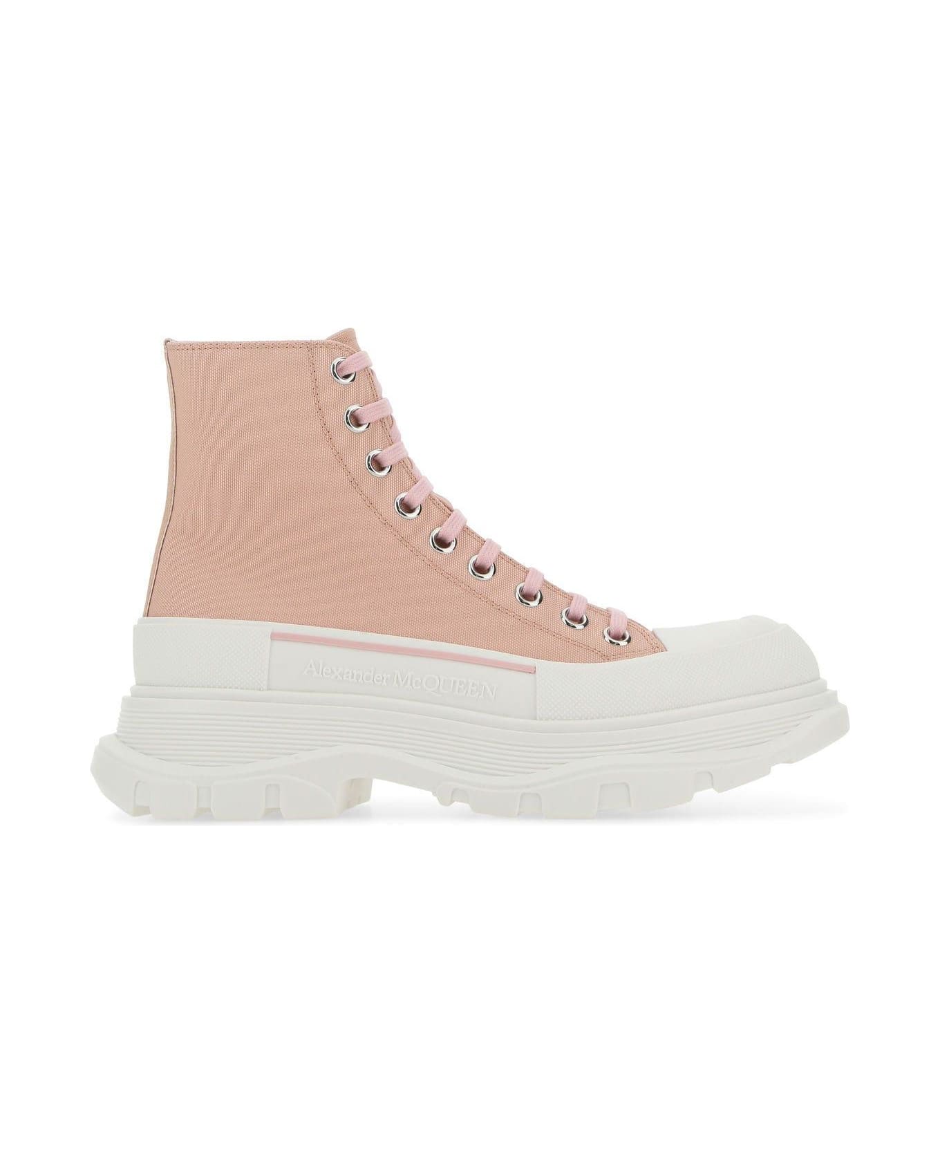 Alexander McQueen Pink Canvas Tread Slick Sneakers ウェッジシューズ
