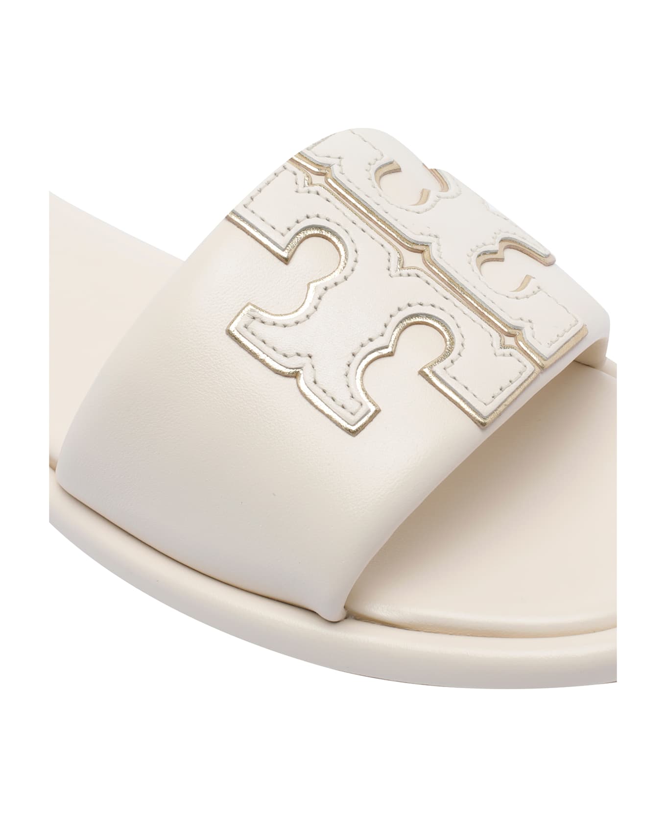 Tory Burch Double T Sport Slides - White
