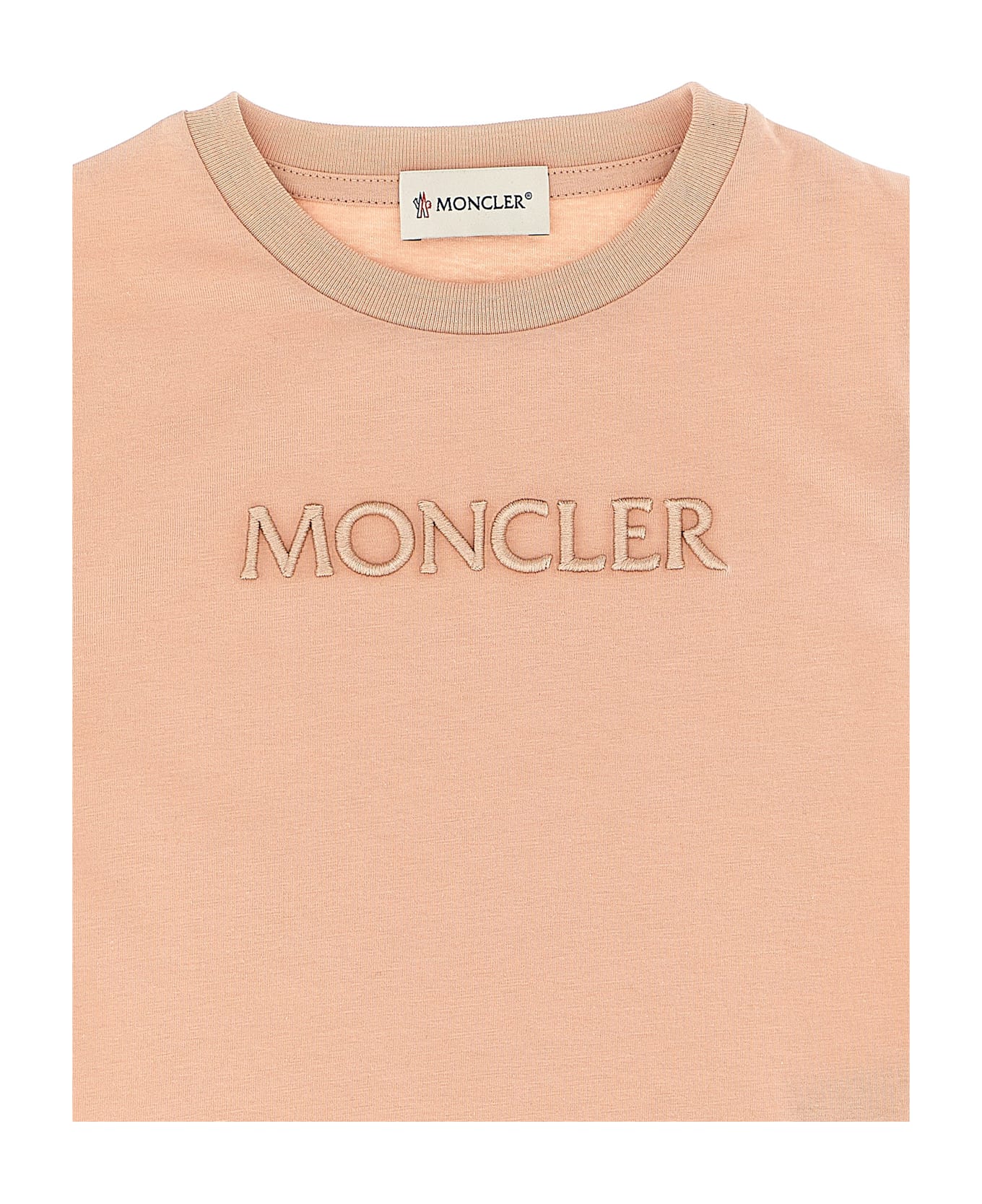 Moncler Logo Embroidery T-shirt - Pink