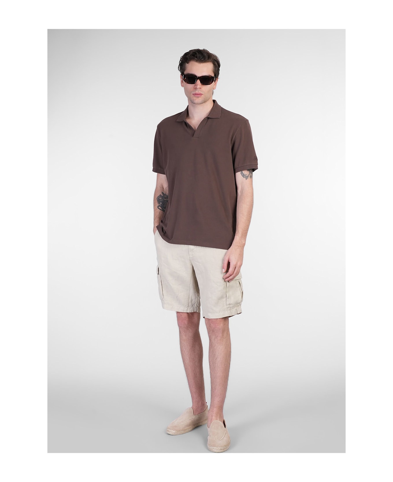 MC2 Saint Barth Charles Polo In Brown Cotton - brown
