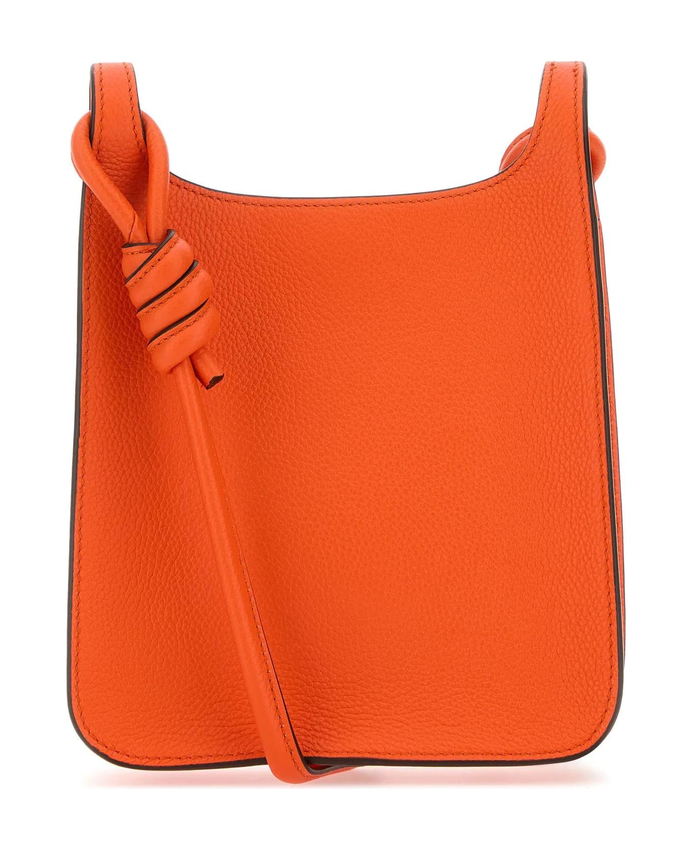 MCM Dark Orange Leather Mini Himmel Hobo Crossbody Bag - ORANGE ショルダーバッグ