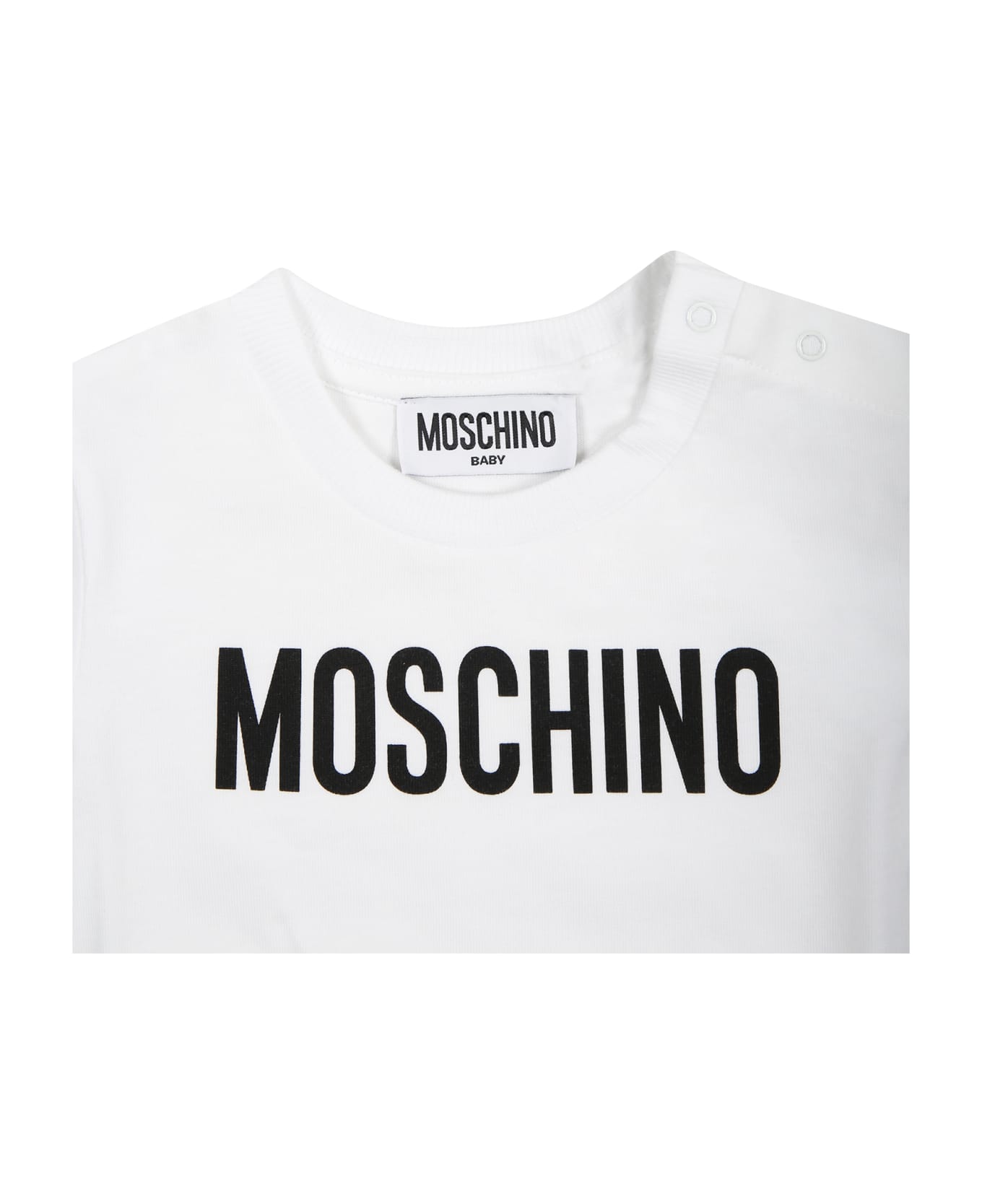 Moschino White T-shirt For Babies With Logo - White