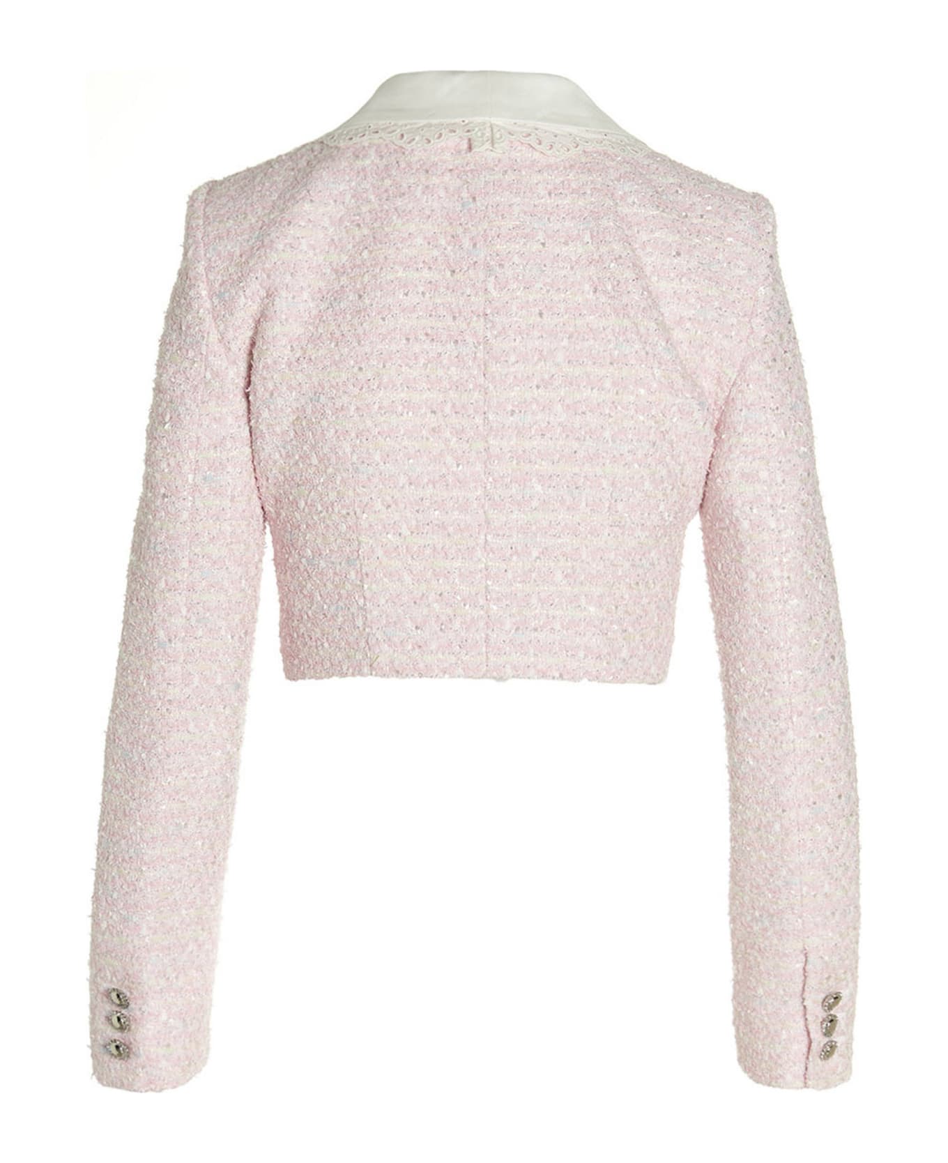 Alessandra Rich 'tweed Lurex' Cropped Jacket - Pink