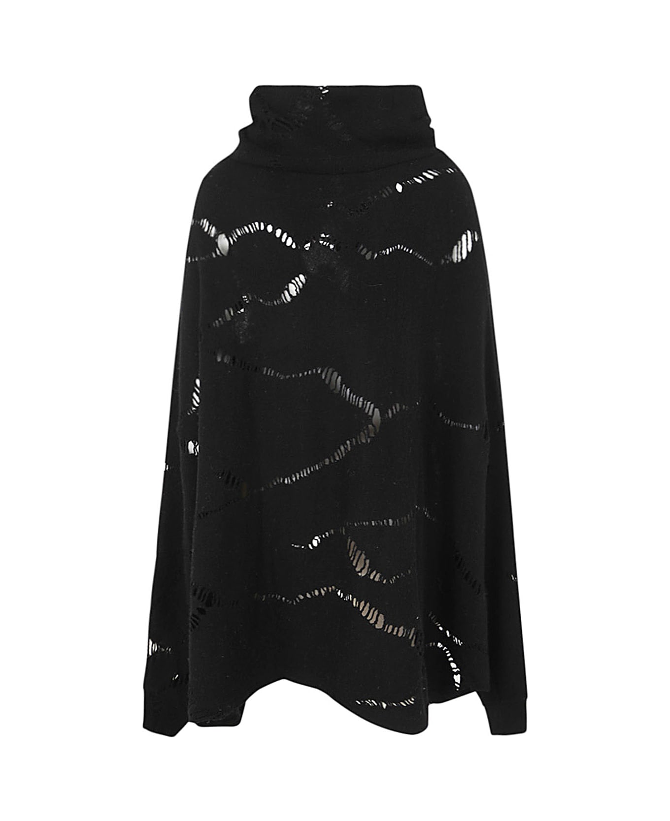Y's Poncho With Sleeves - Black