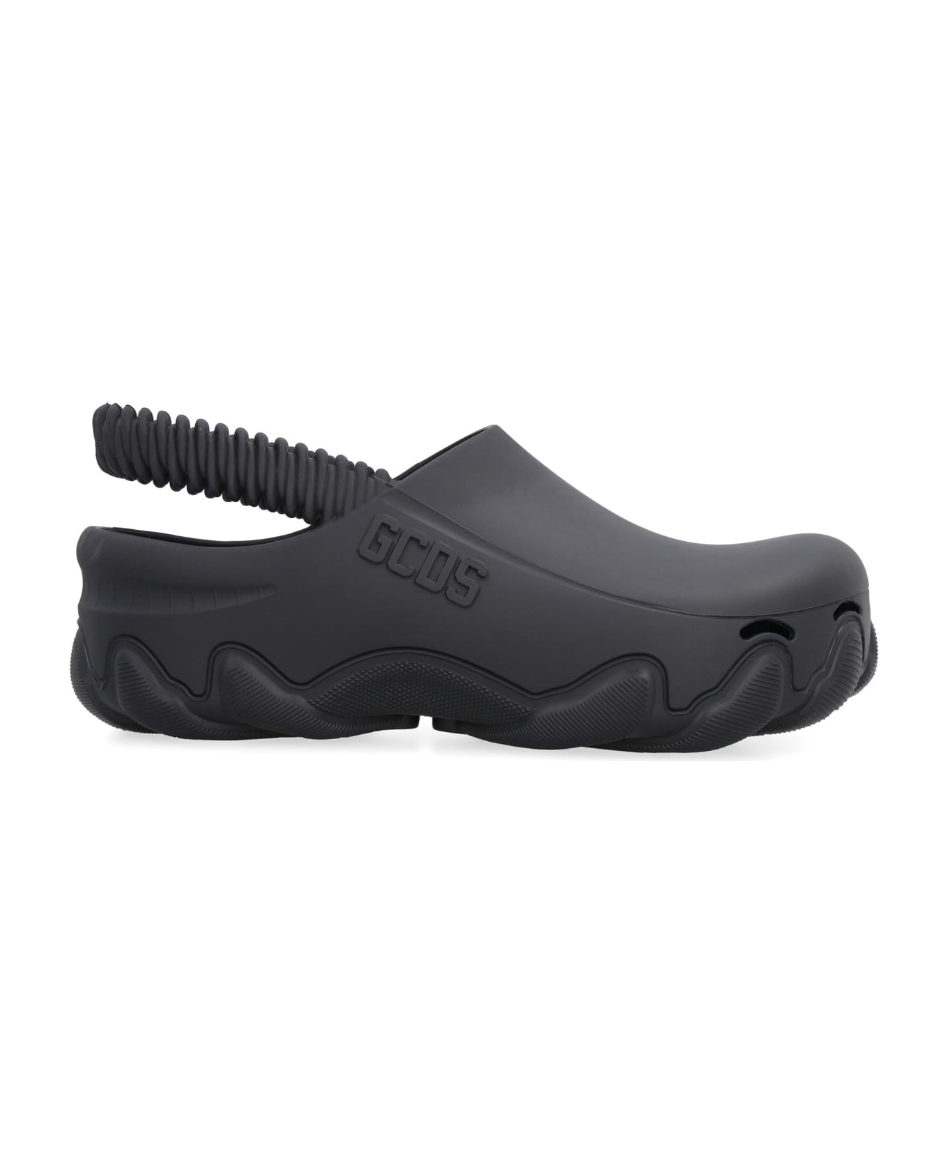 GCDS Ibex Logo Detail Rubber Mules - black