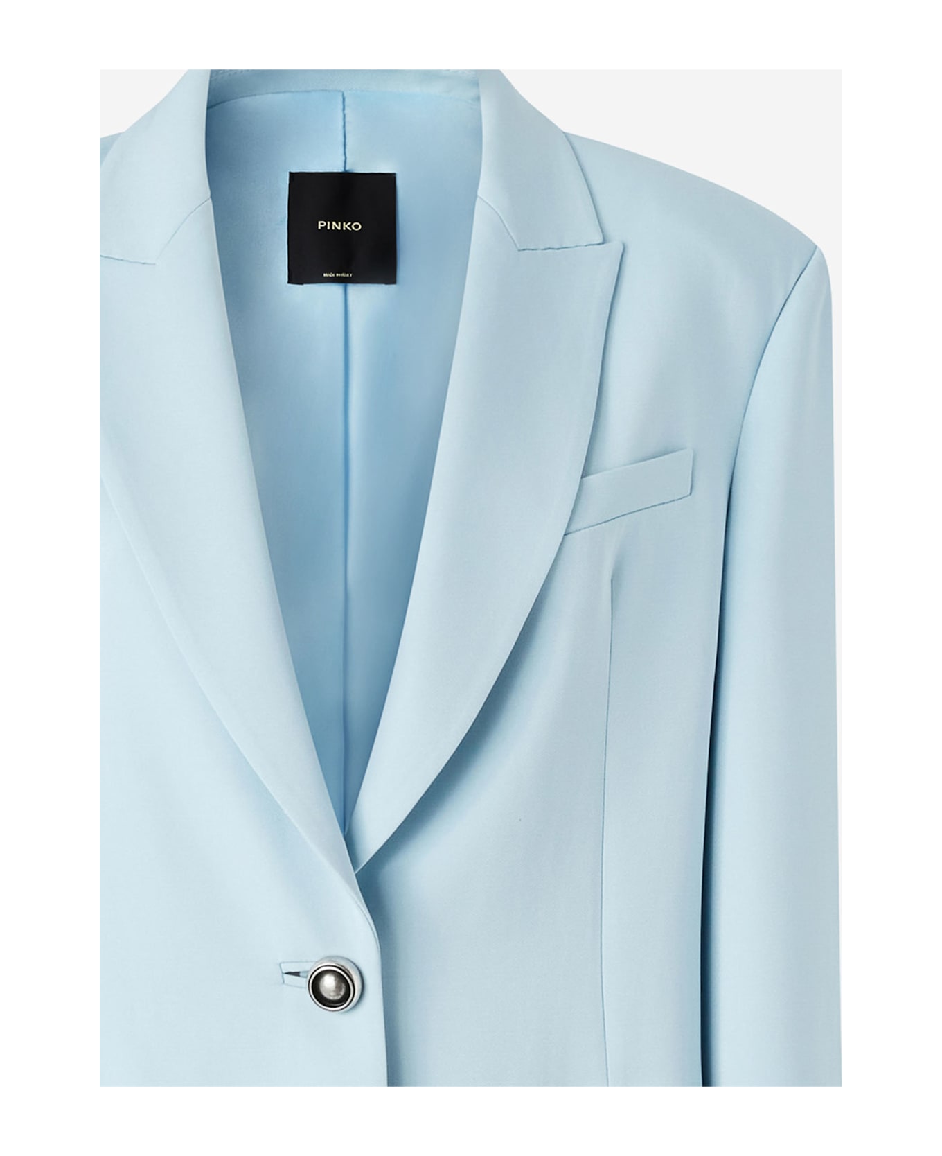 Pinko Stretch Viscose Single-breasted Jacket - Light Blue