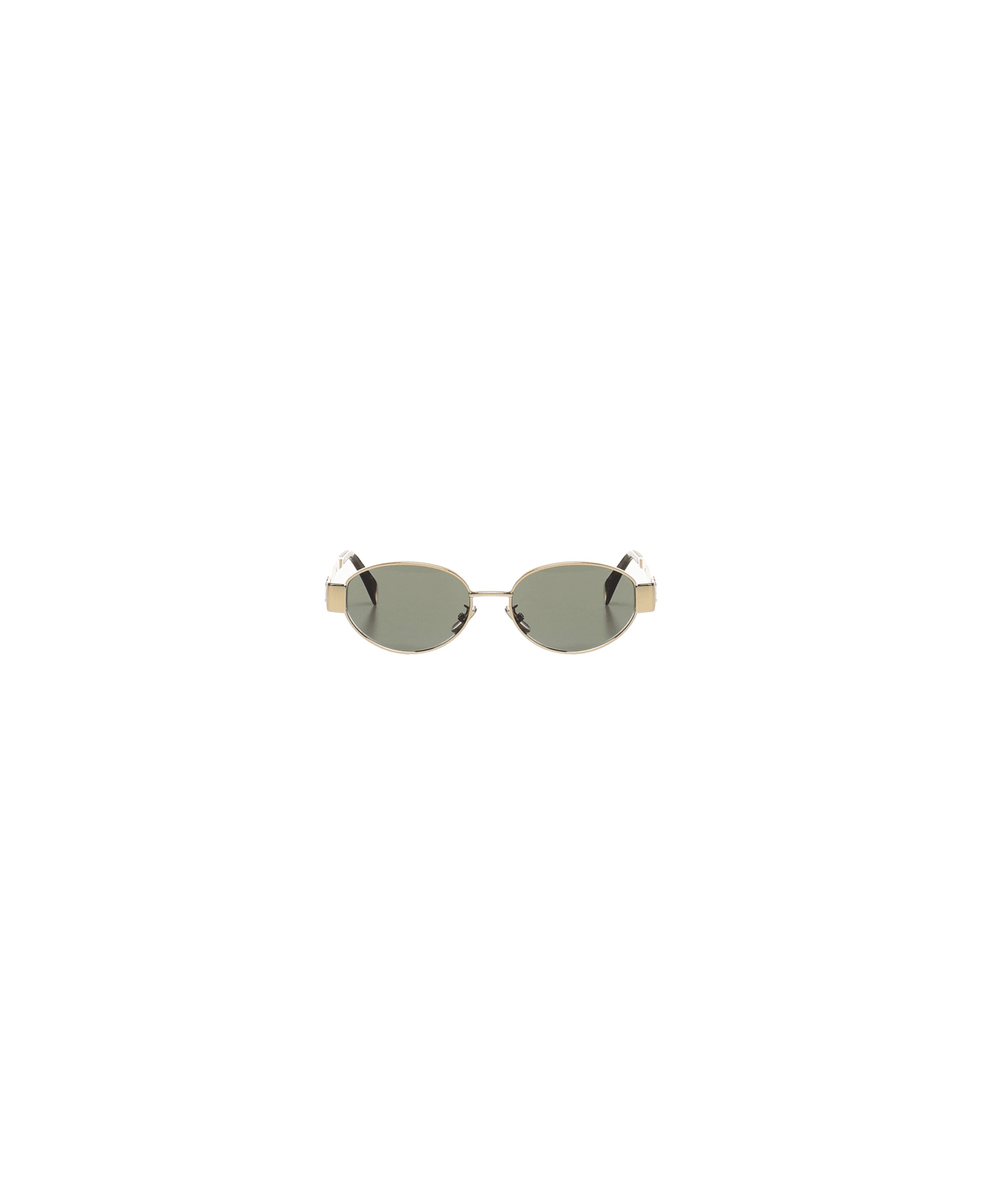 Celine Triomphe Metal 01 Metal Sunglasses - Gold / Green
