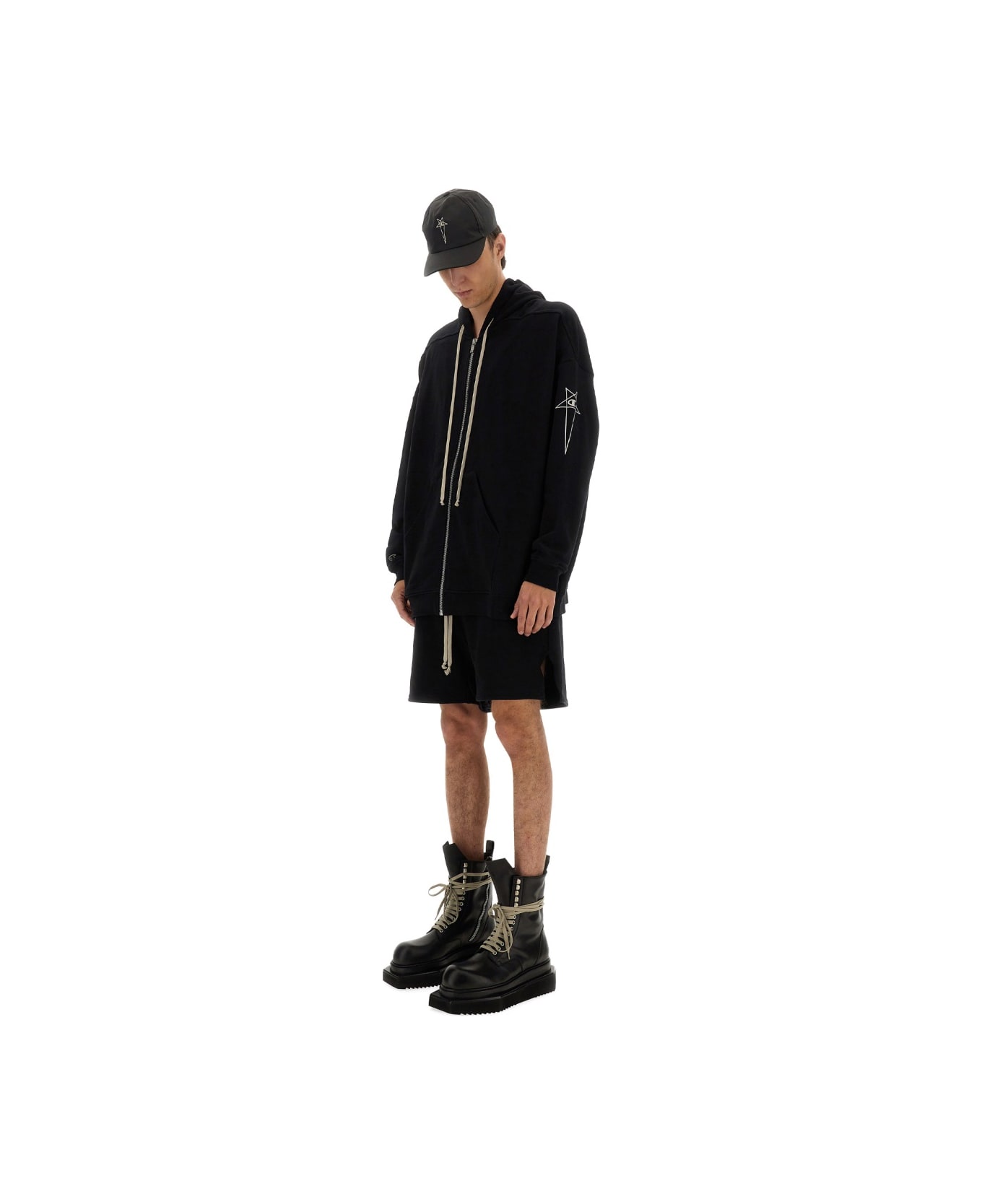 Rick Owens x Champion Jumbo Jason
s Hoodie - BLACK