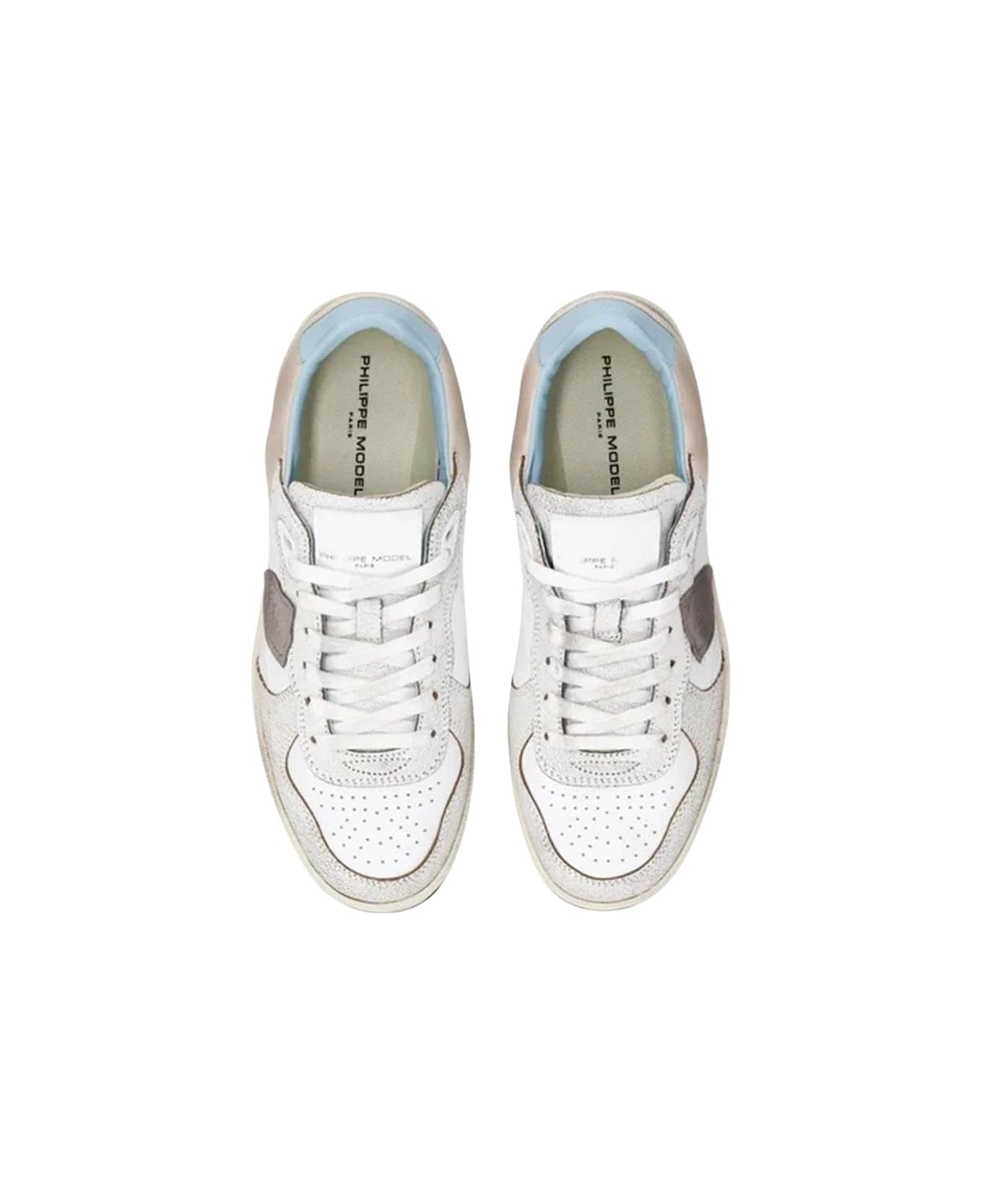 Philippe Model Veau Crackle Blanc Ciel - WHITE/BLUE